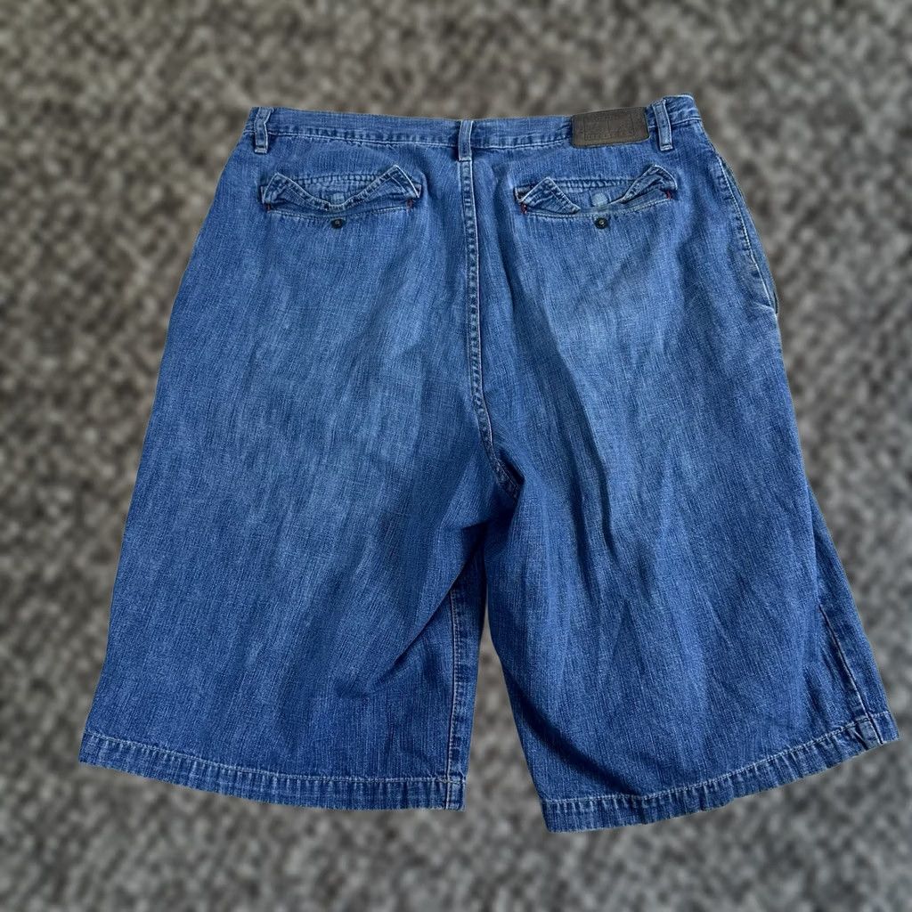 Tommy Hilfiger VINTAGE Tommy Hilfiger Baggy Denim Cargo Jorts/Shorts 36 Blue Grungy Mens Casual Cargo Pocket 90s Hip Hop Grunge Shirt? Size US 36 / EU 52 - 1 Thumbnail
