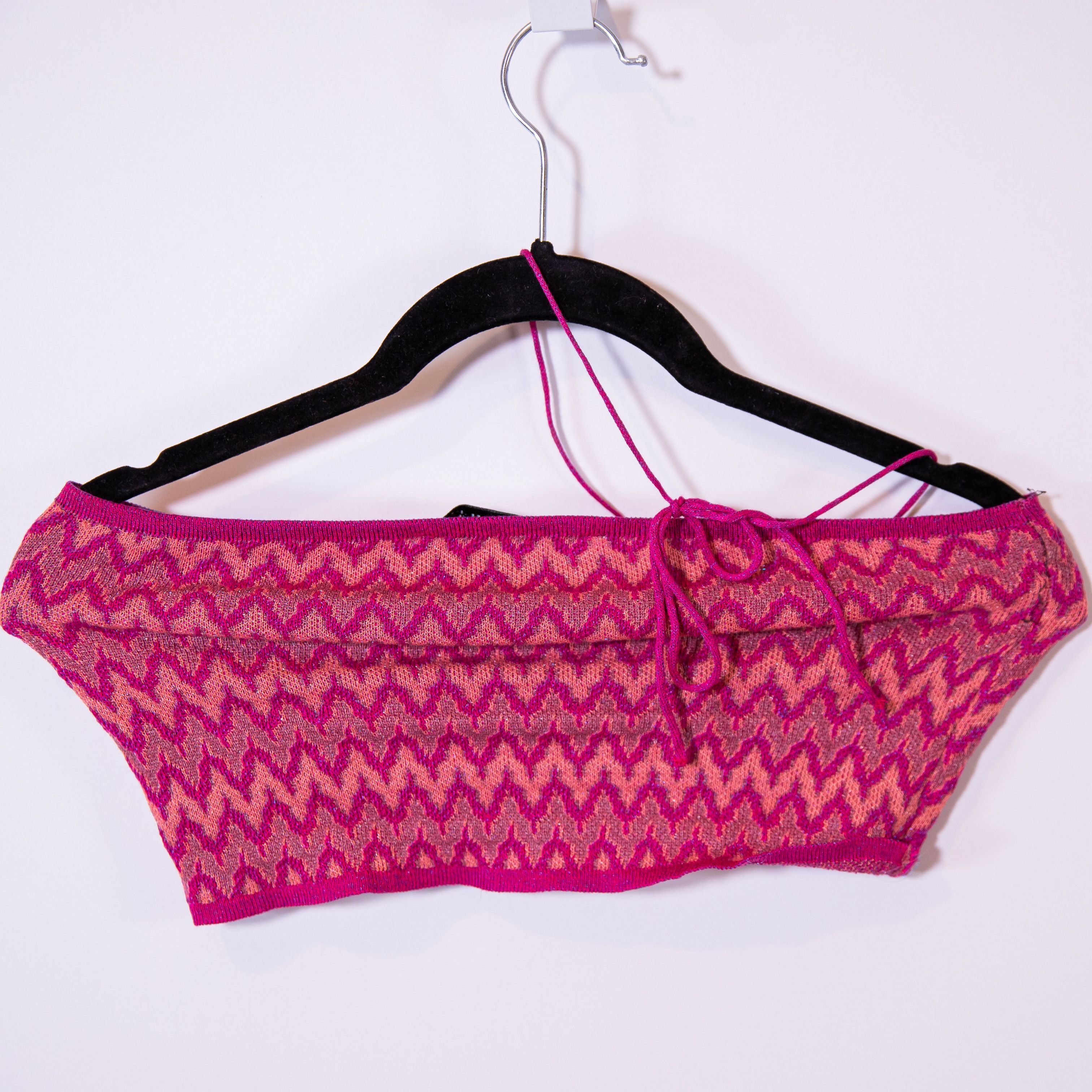 Zara Zara Halter Neck Chevron Knit Stretch Bandeau Size S / US 4 / IT 40 - 1 Thumbnail