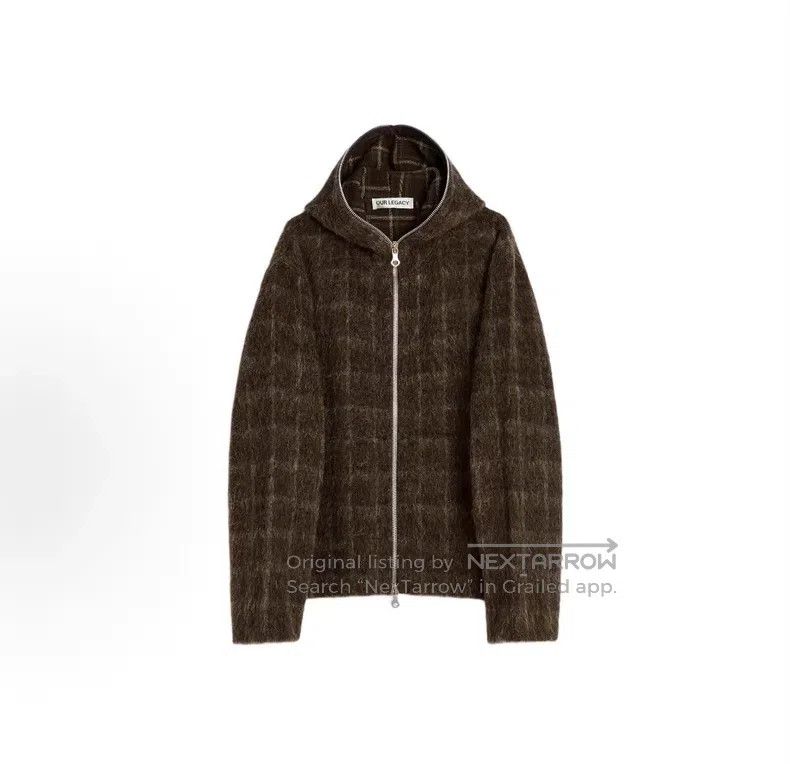 Our Legacy Our Legacy Brown Plaid Horsehair Zip-Up Hooded Jacket Size US M / EU 48-50 / 2 - 7 Thumbnail