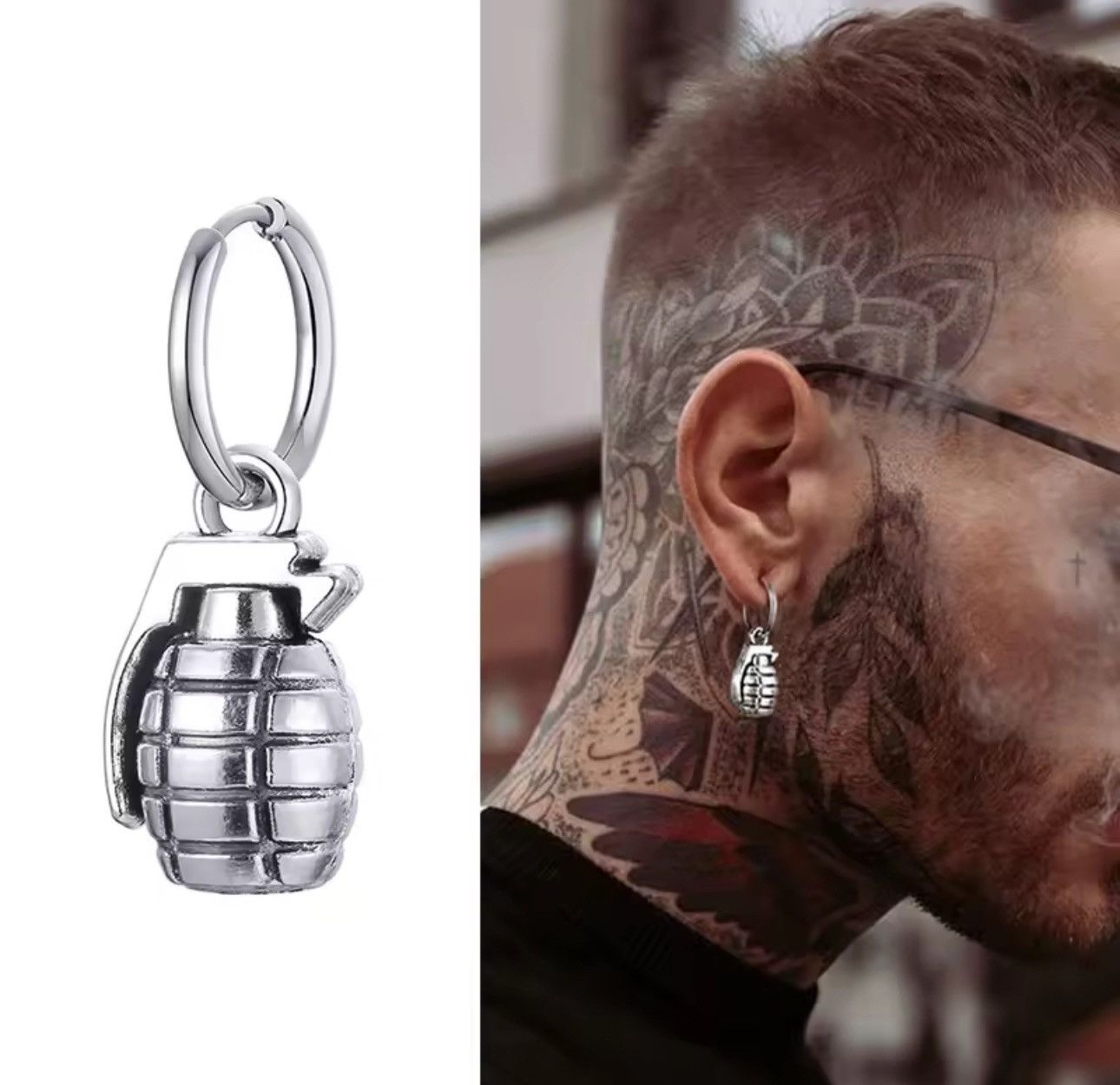 Jewelry Punk Streetwear Stainless Steel Earrings Size ONE SIZE - 1 Thumbnail