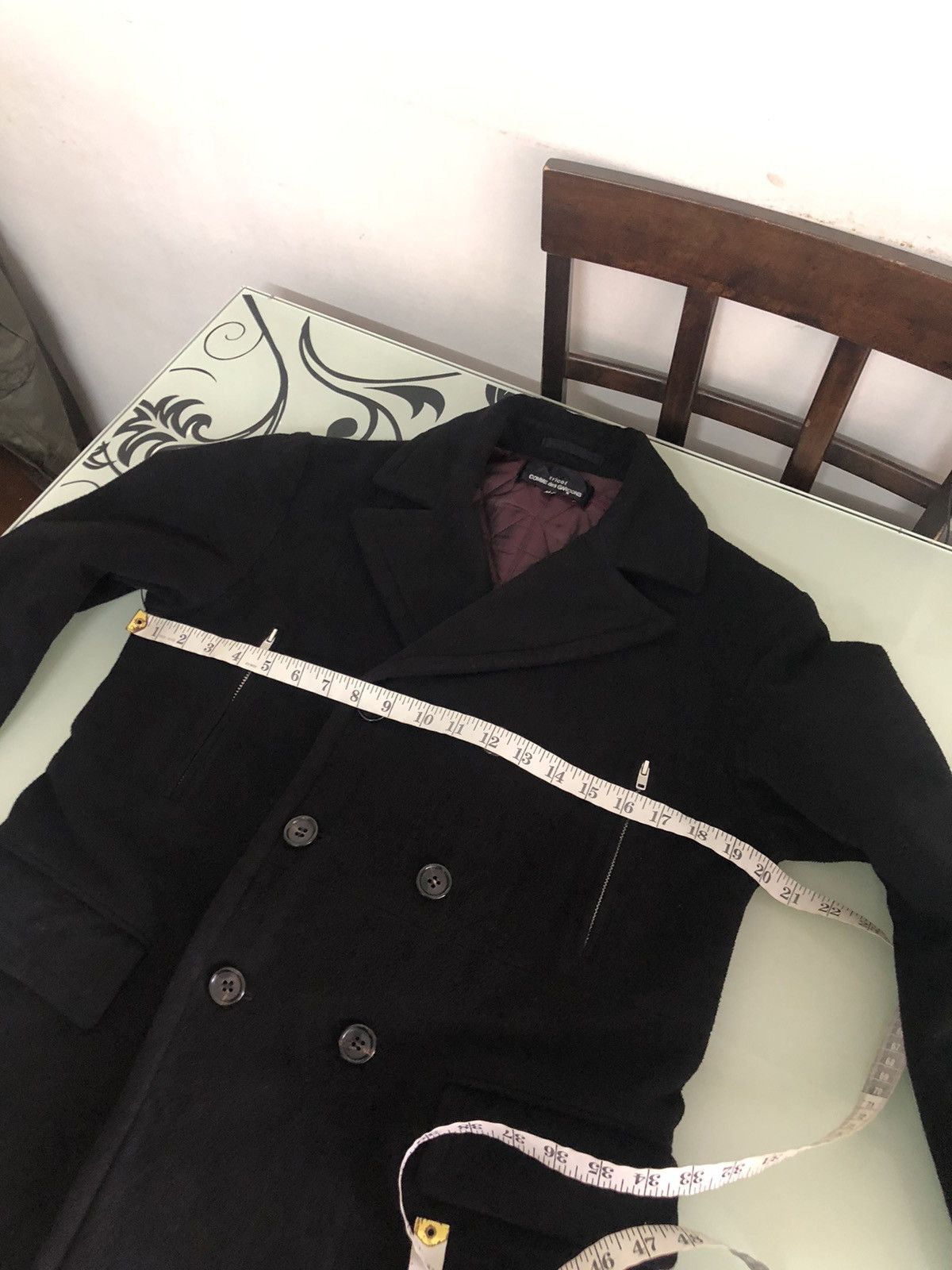 Comme des Garcons 🥷 Comme des Garcons Fleece Winter Pea Coat Jacket Size M / US 6-8 / IT 42-44 - 22 Thumbnail