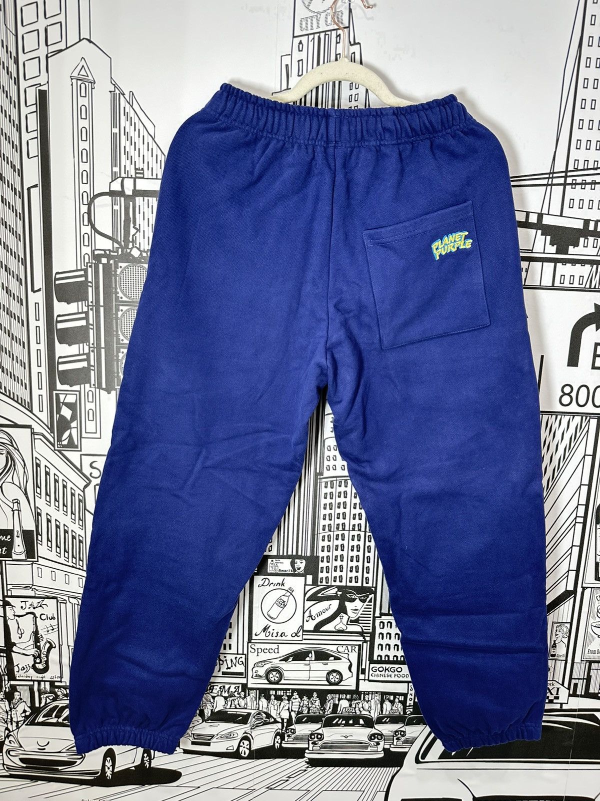 Other Planet Purple Stacked Logo Sweatpants Medium Blue Size US 32 / EU 48 - 4 Thumbnail