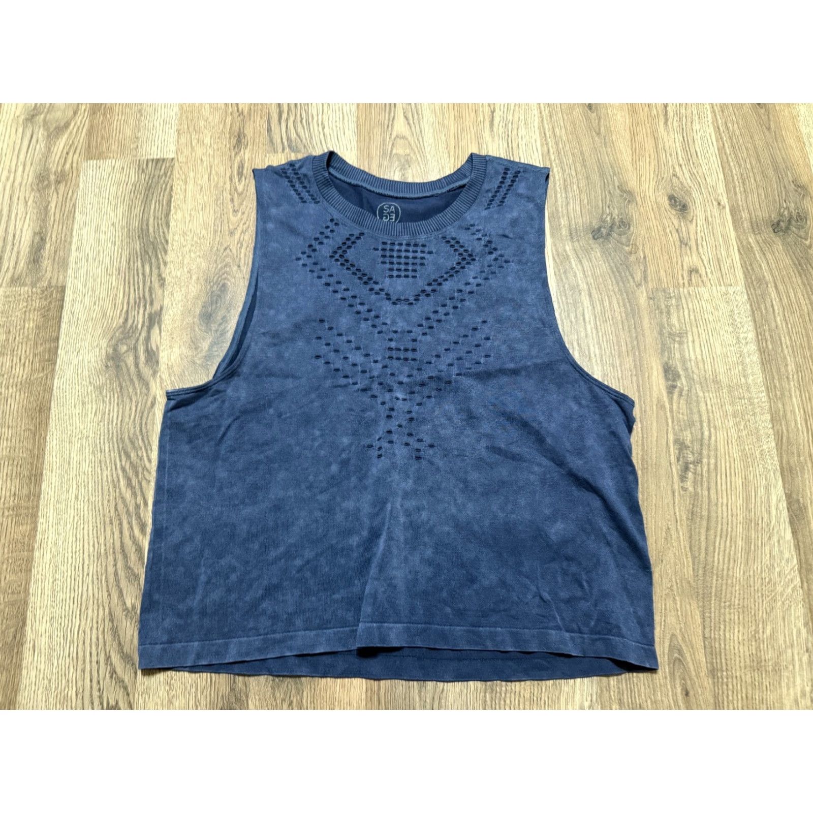 Vintage SAGE Tank Top Women's Small Blue Athletic Seamless Tank Top - Regular Fit, Casual Wear, Pullover, Machine Washable, Basic Style, - Womens Size S / US 4 / IT 40 - 2 Thumbnail