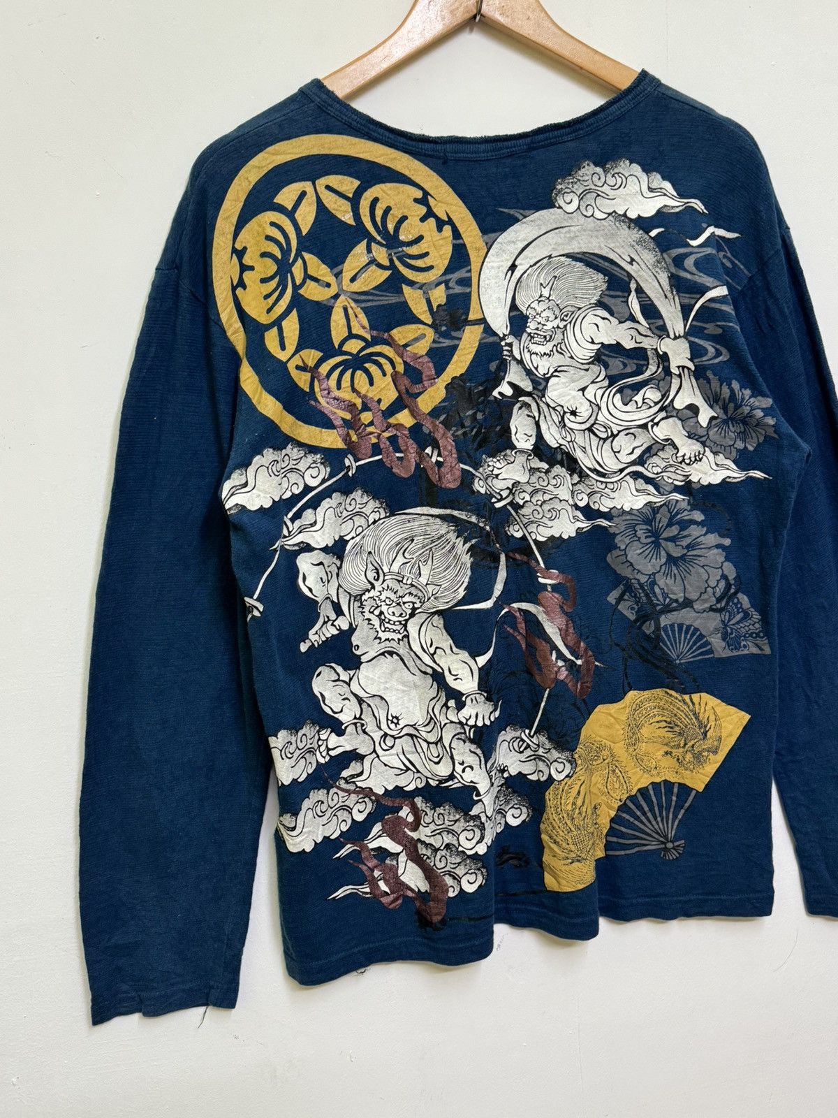 Japanese Brand Japanese Graphic Japanese God of Wind Faded Long Sleeve Size US M / EU 48-50 / 2 - 9 Thumbnail