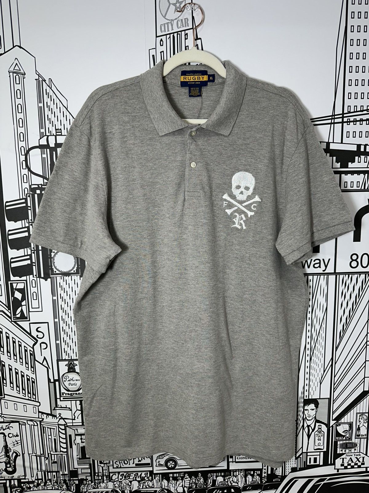 Rugby Ralph Lauren Rugby Ralph Lauren Skull & Bones R.F.C Polo Grey XL Size US XL / EU 56 / 4 - 2 Thumbnail
