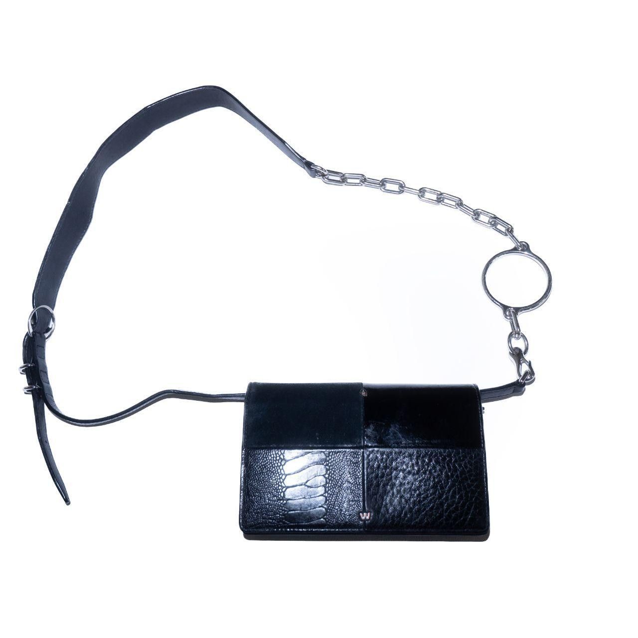 Alexander Wang Alexander Wang Patchwork Suede Leather Chain Shoulder Bag Size ONE SIZE - 1 Thumbnail