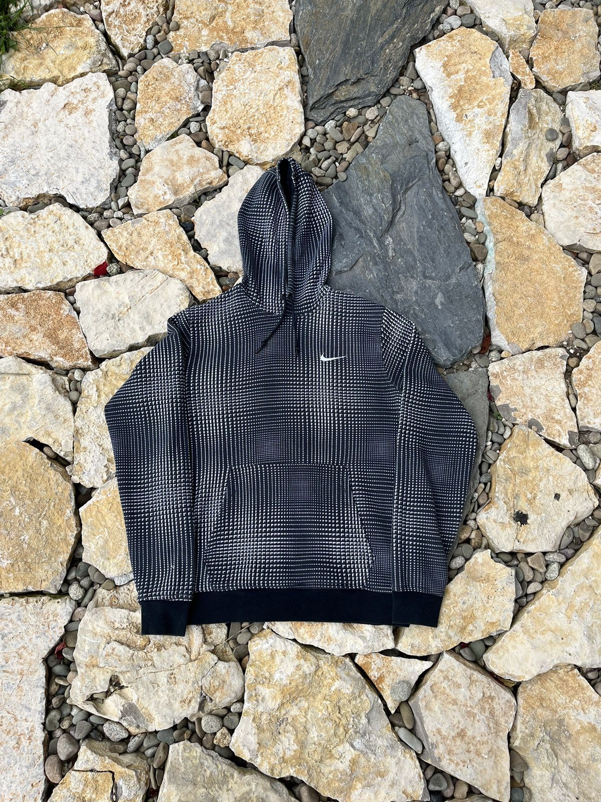 Nike vintage y2k hoodie illusion drill geometric asymmetric