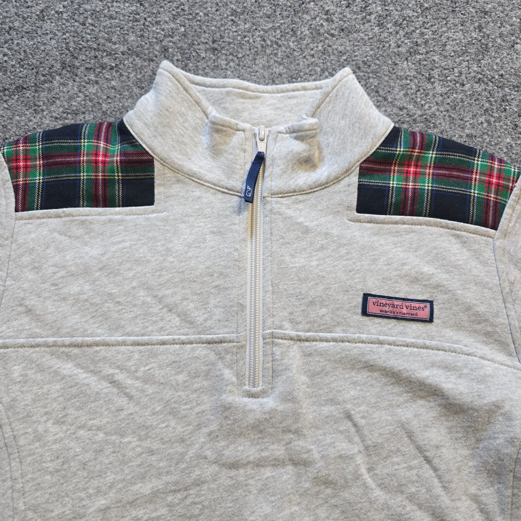 Vineyard Vines Vineyard Vines Sweater Women Medium Gray Plaid 1/4 Zip Long Sleeve Casual Preppy Size M / US 6-8 / IT 42-44 - 2 Thumbnail