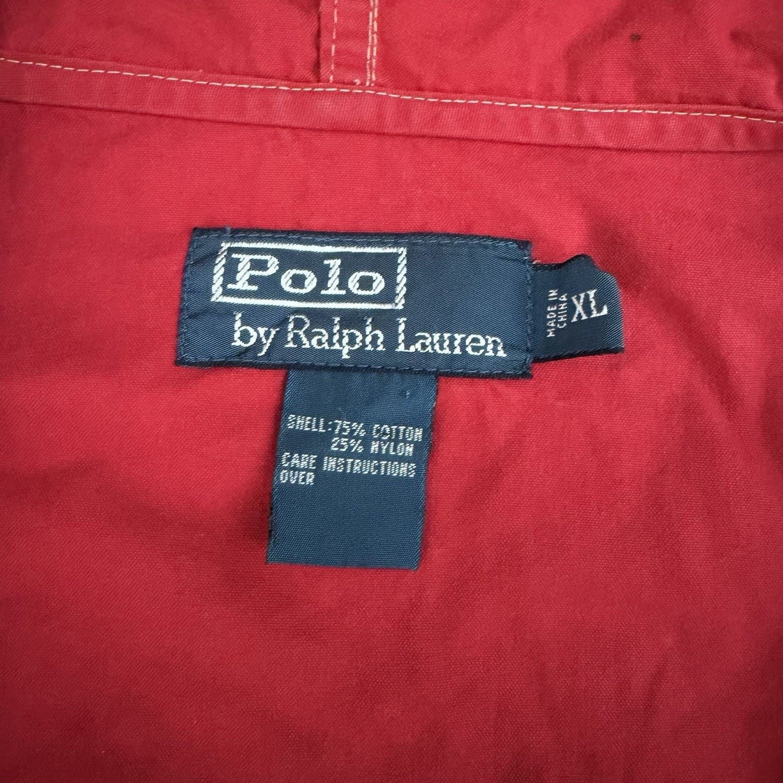 Polo Ralph Lauren × Vintage Vintage 90s Polo Ralph Lauren Red Hooded Utility Jacket XL Size US XL / EU 56 / 4 - 6 Thumbnail