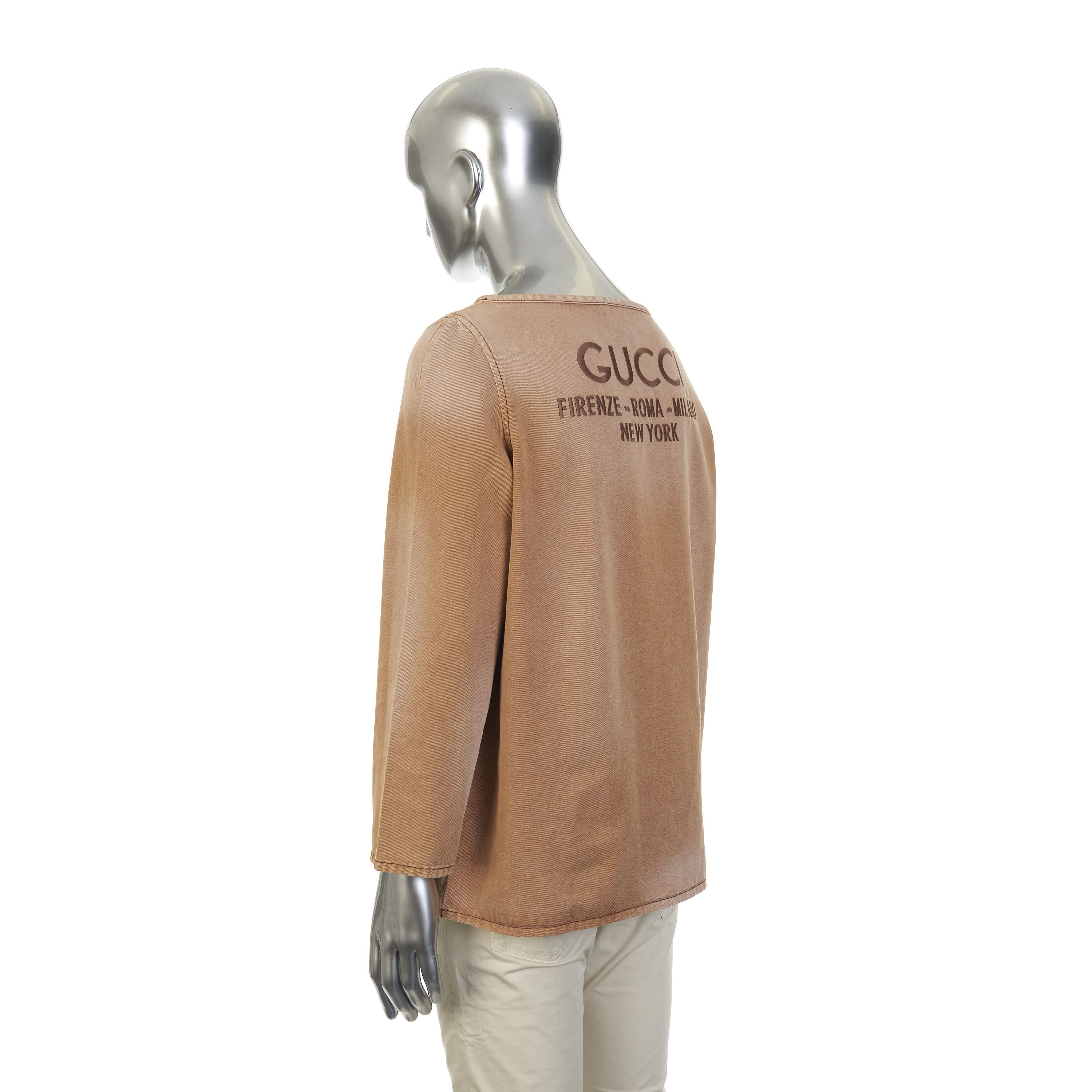 Gucci Longsleeve Tshirt In Heavy Denim With Cities Embroidery Size US S / EU 44-46 / 1 - 7 Thumbnail