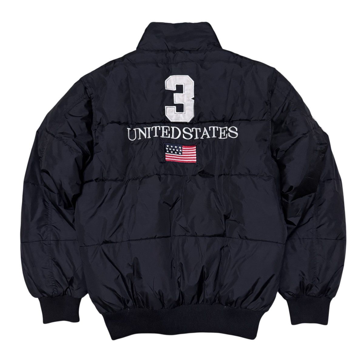 Polo Ralph Lauren Vintage Polo RL Big Number 3 United State Logo Puffer Jacket Size US M / EU 48-50 / 2 - 1 Thumbnail