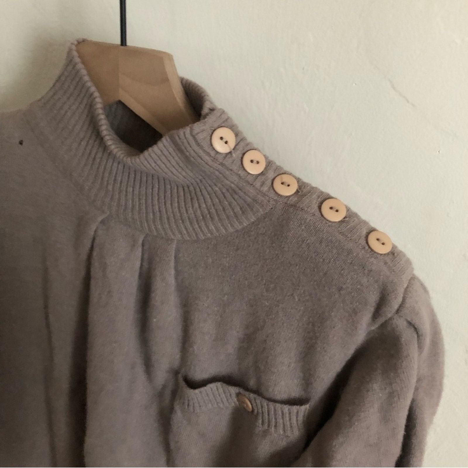 Anne Klein Vintage Anne Klein Wool Blend Button Mock Neck Sweater Size S / US 4 / IT 40 - 2 Thumbnail