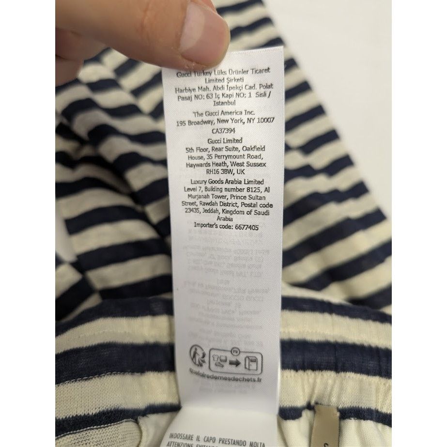 Gucci o1rshd1 Striped Linen Jersey Basket Pant in Navy/Milk Size US 30 / EU 46 - 20 Thumbnail