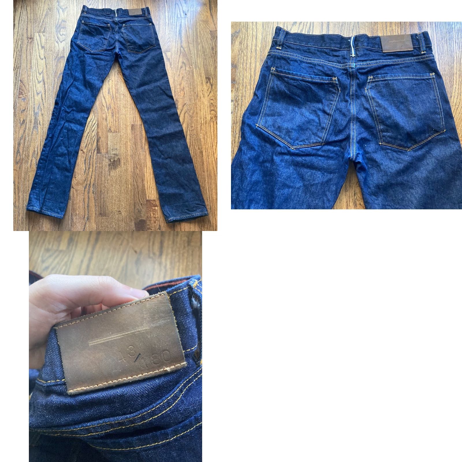 Raleigh Denim Raleigh Denim Jeans Mens 31 Raw Denim USA Handmade White Oak Cone Mills Bootcut 34 Inseam Blue Cotton Denim 31 x 34 Regular Men USA Size US 31 - 9 Thumbnail