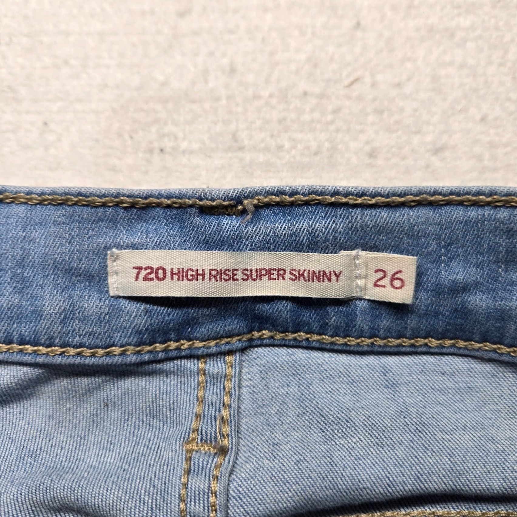 Levi's Levi's 720 Jeans Skinny Light Blue High Rise Adult Women's 26 Denim Stretch Casual Pants Size 26" / US 2 / IT 38 - 3 Thumbnail
