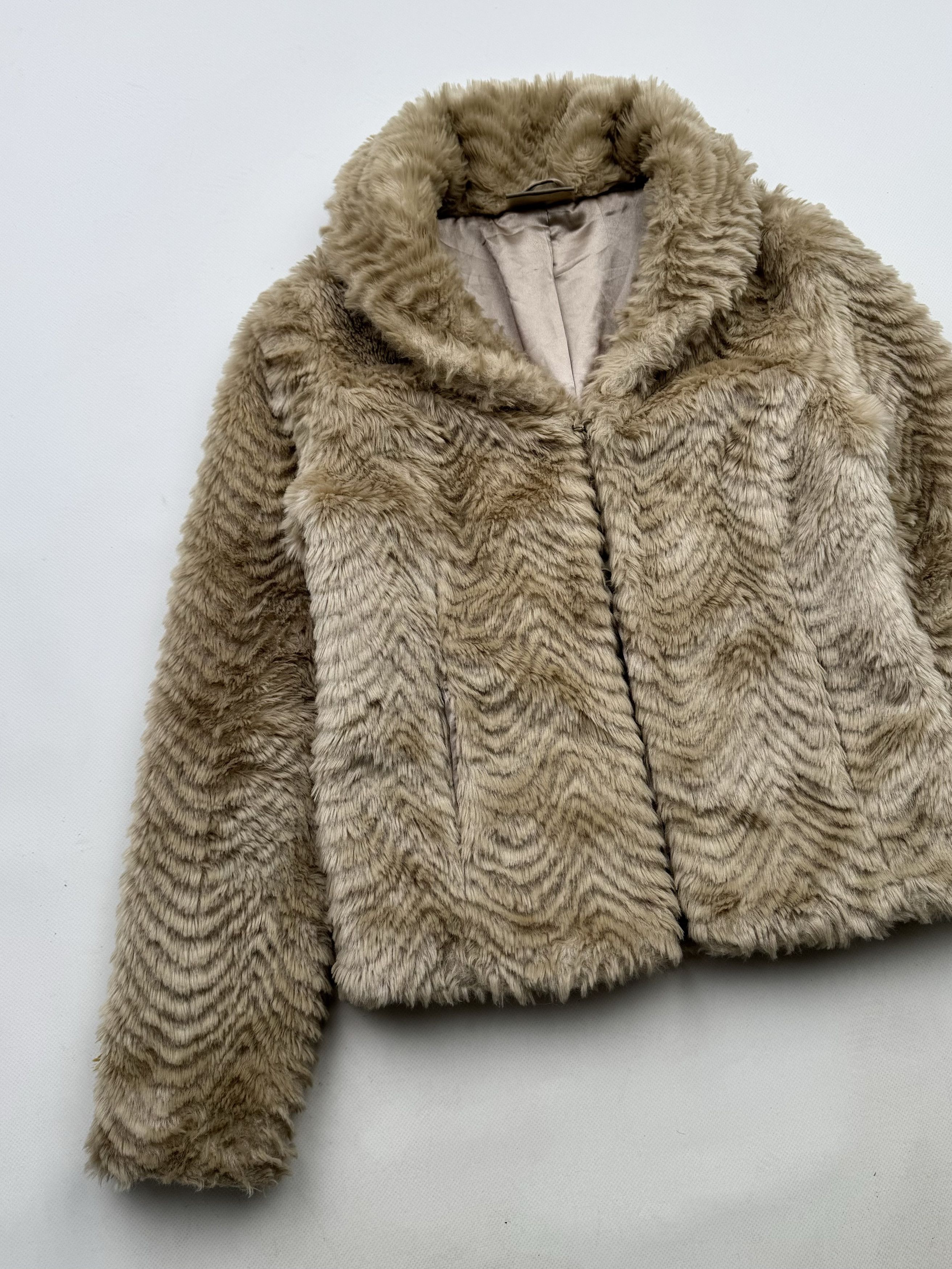 Vintage 00's Faux Fur Cropped Coat B10(V13)E2 Size S / US 4 / IT 40 - 2 Thumbnail