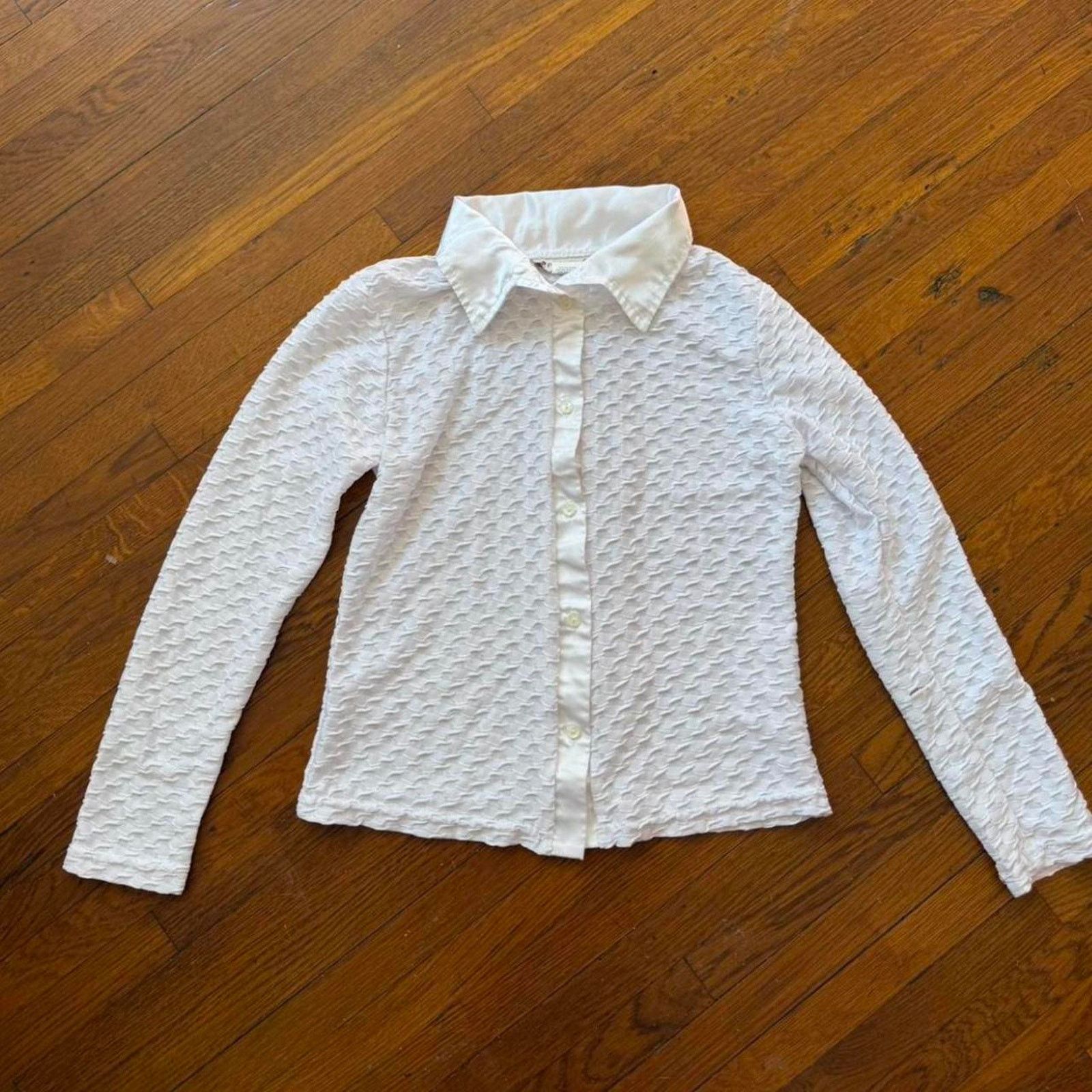 Vintage ✿ ⋆ 𓆩♡𓆪 Vintage Y2K White Button Up Top 𓆩♡𓆪 ⋆ ✿ Size S / US 4 / IT 40 - 2 Thumbnail