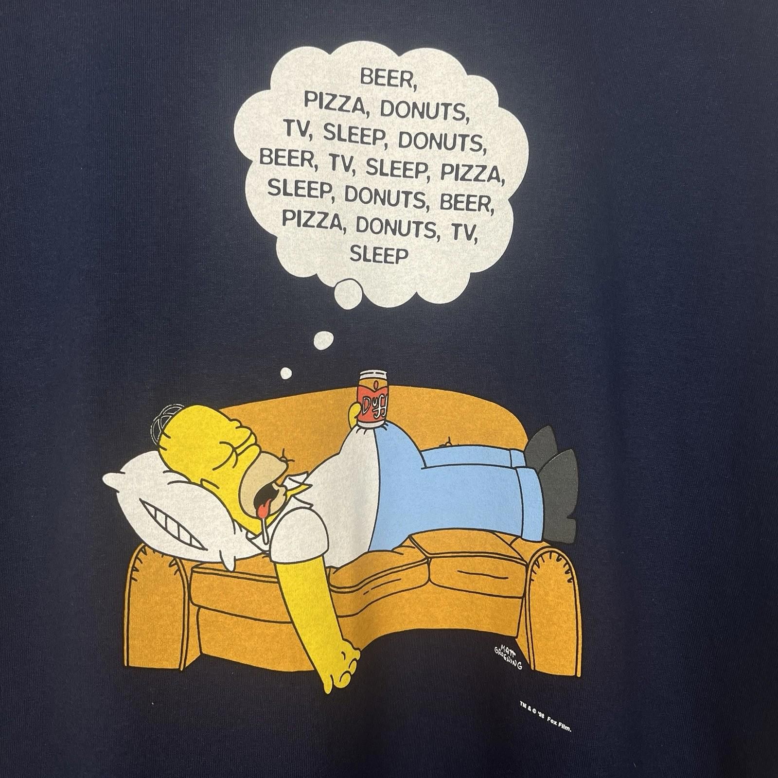 The Simpsons Vintage 90s Homer Simpson The Simpsons T Shirt Navy Blue XL Size US XL / EU 56 / 4 - 2 Thumbnail