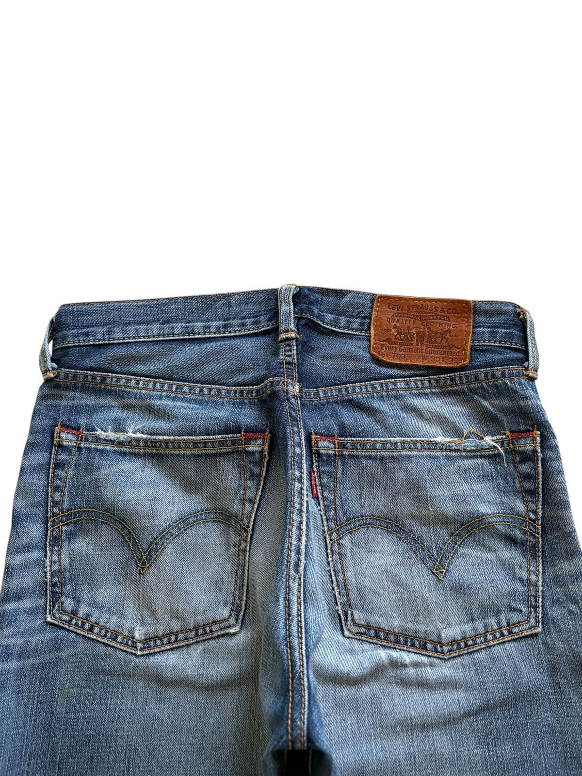 Levi's Vintage 90s Levis 703 Faded Ripped Loose Baggy Jeans Size US 30 / EU 46 - 8 Thumbnail