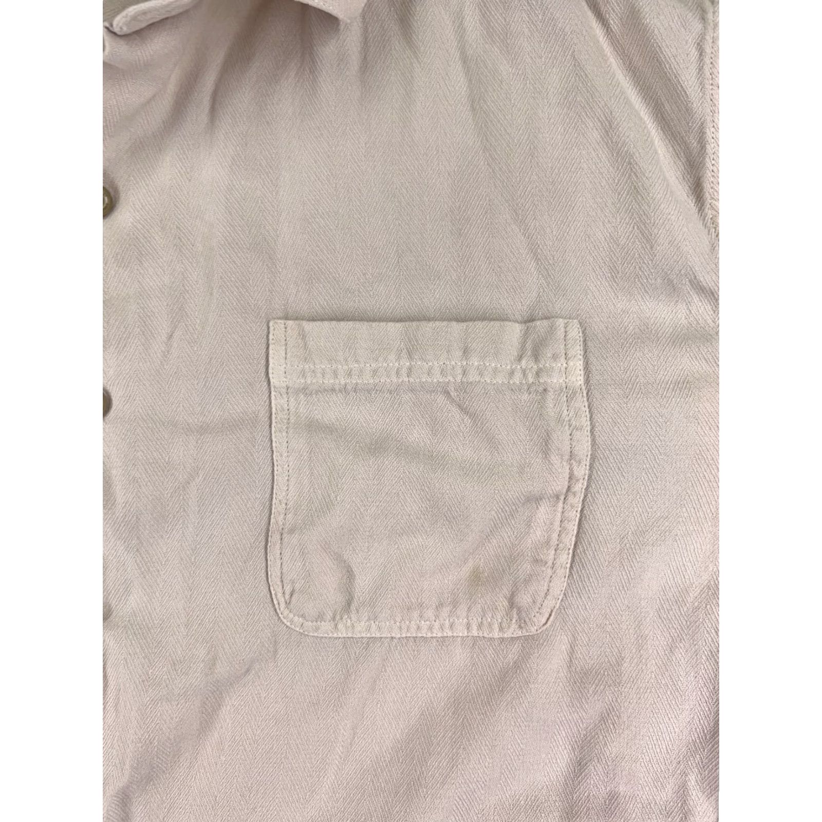 Nat Nast Nat Nast Luxury Originals Button-Up Shirt Mens XL Beige Herringbone Silk Cotton Blend Collared Short Sleeve Pockets Regular All Seasons Size US XL / EU 56 / 4 - 6 Thumbnail