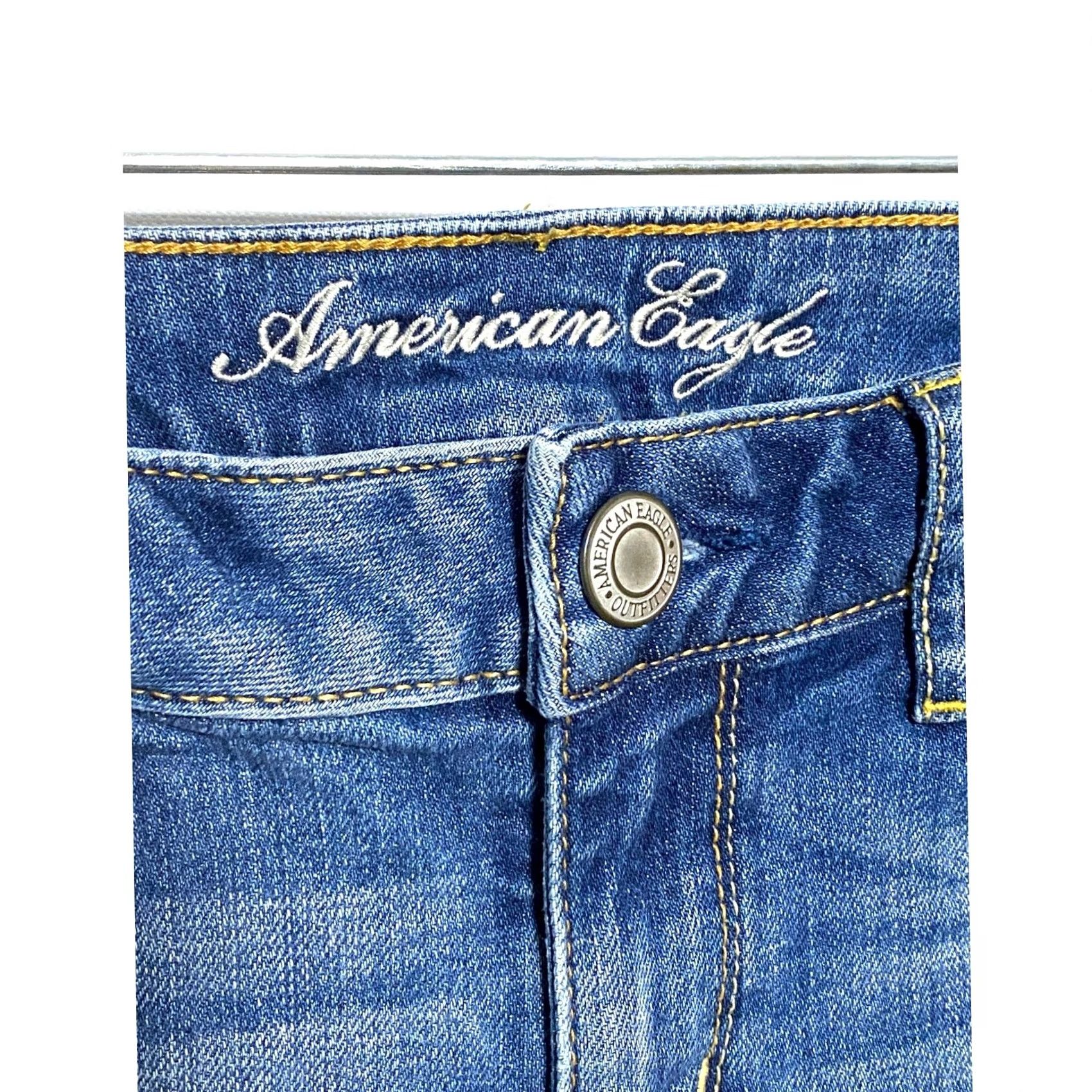 American Eagle Outfitters American Eagle Bermuda Jeans Shorts Womens 6 Distressed Stretch Denim Grunge Y2K Boho Bohemian Shirt Size 28" / US 6 / IT 42 - 5 Thumbnail