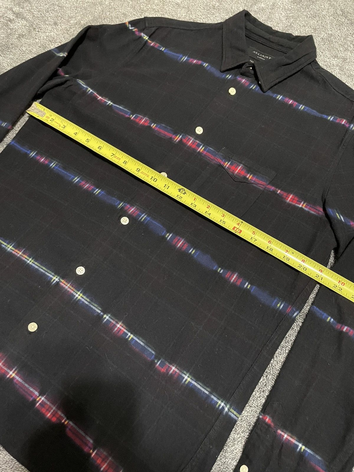 Allsaints Allsaints Claverack LS Shirt Flannel Tie Dye Black Size XS Size US XS / EU 42 / 0 - 9 Thumbnail