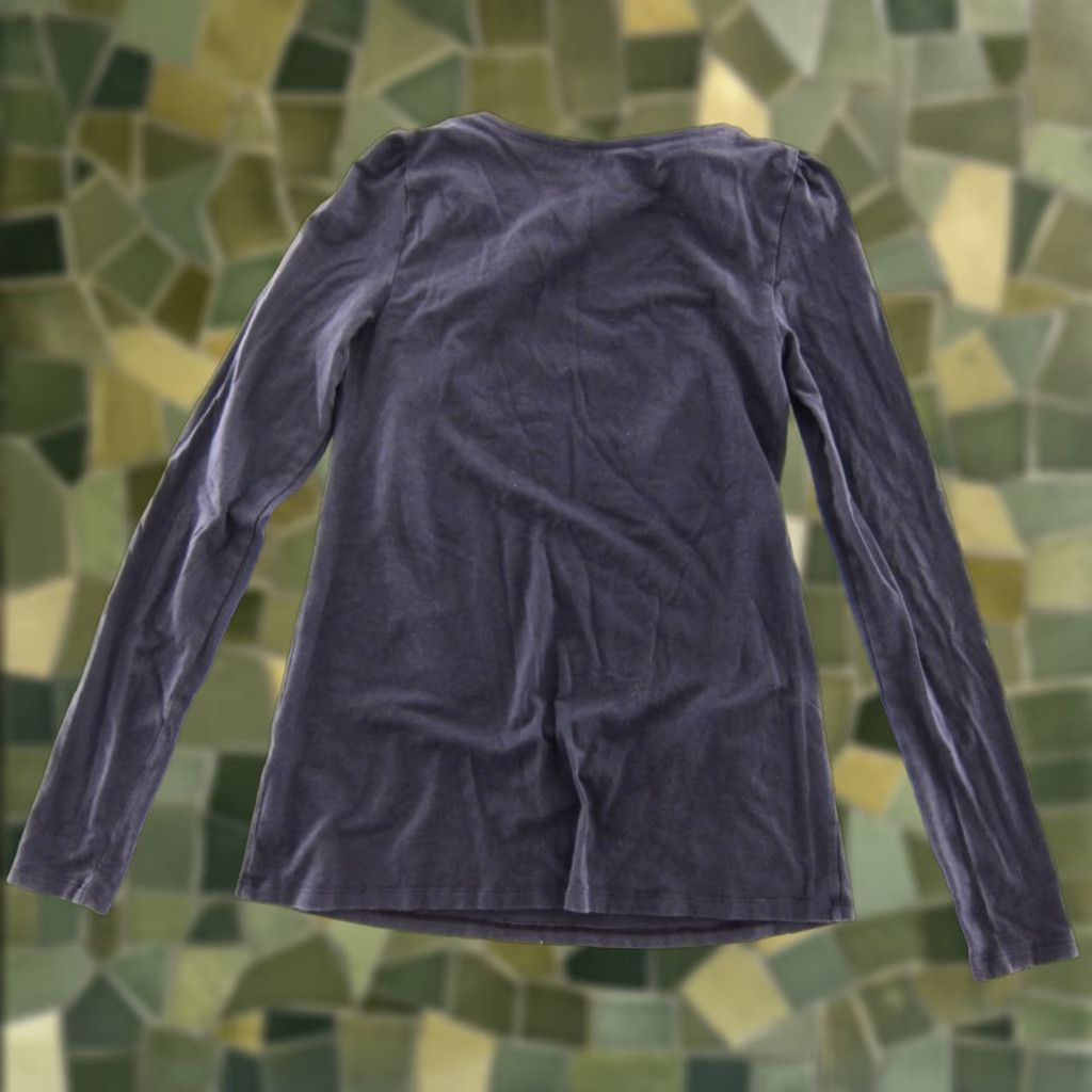 Vintage RIVAMONTI Navy Blue Cotton Stretch Long Sleeve T-Shirt Blouse Women Small Size S / US 4 / IT 40 - 1 Thumbnail