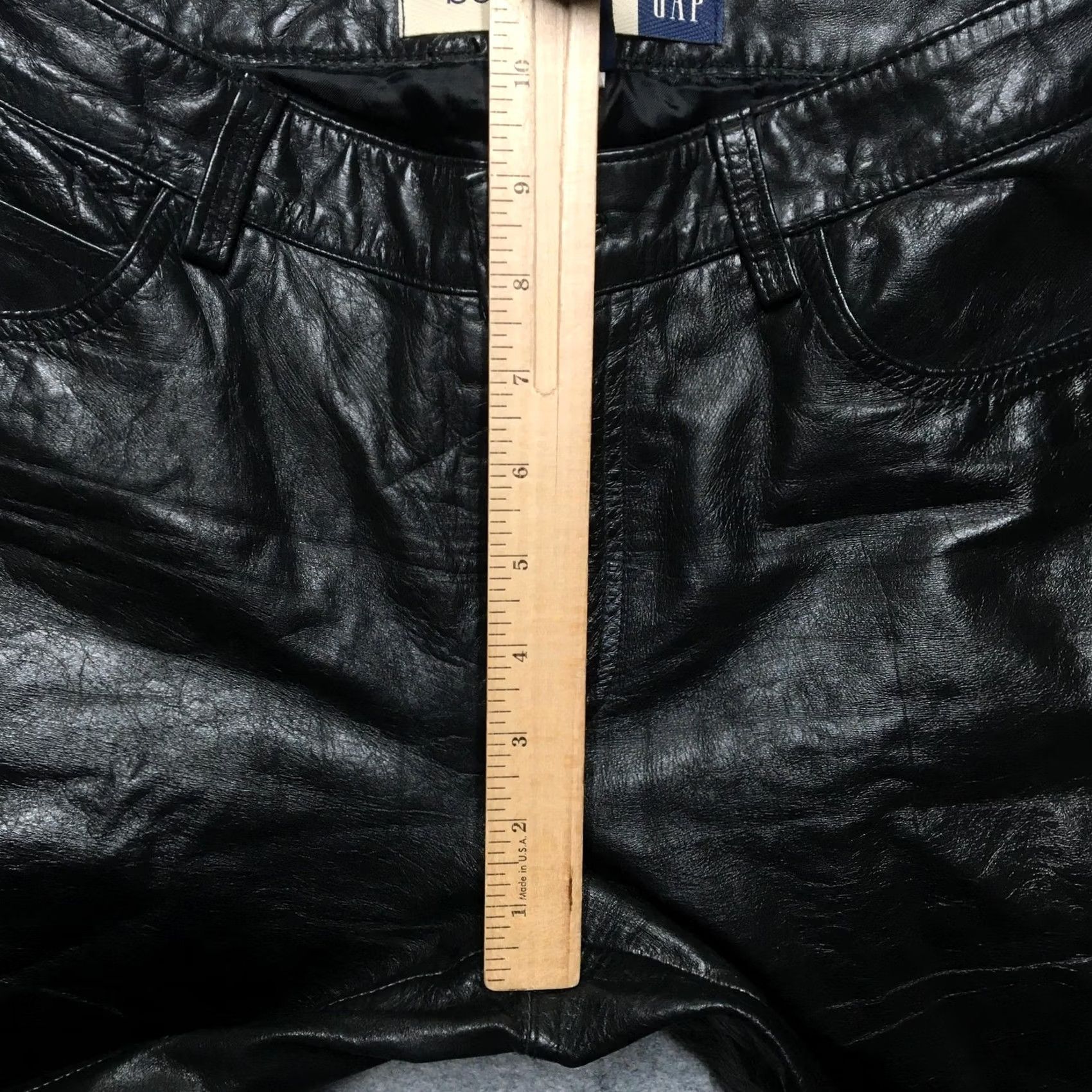 Gap VTG Gap Boot Cut Leather Pants Womens 6 Black Lined Five Pocket Dressy Pants Jeans Size 28" / US 6 / IT 42 - 7 Thumbnail
