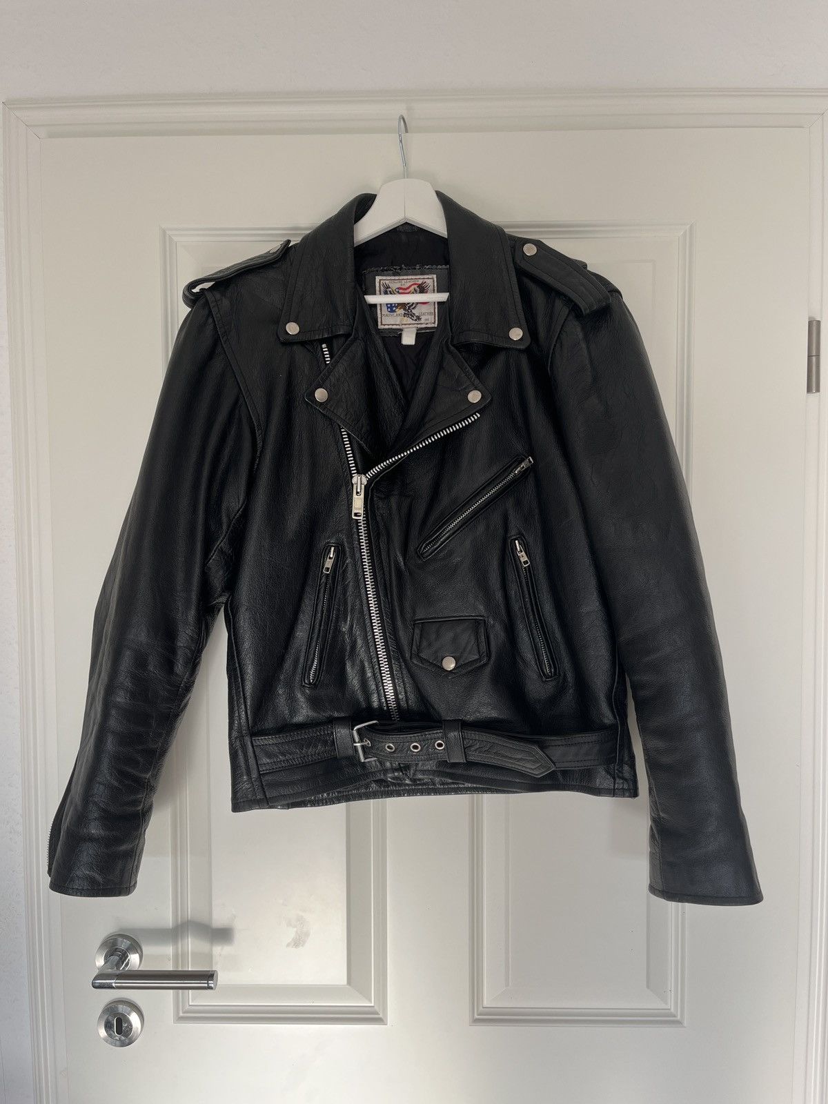 Vintage Vintage 1980s USA Biker Leather Jacket - Maryland Leather Size US M / EU 48-50 / 2 - 1 Thumbnail