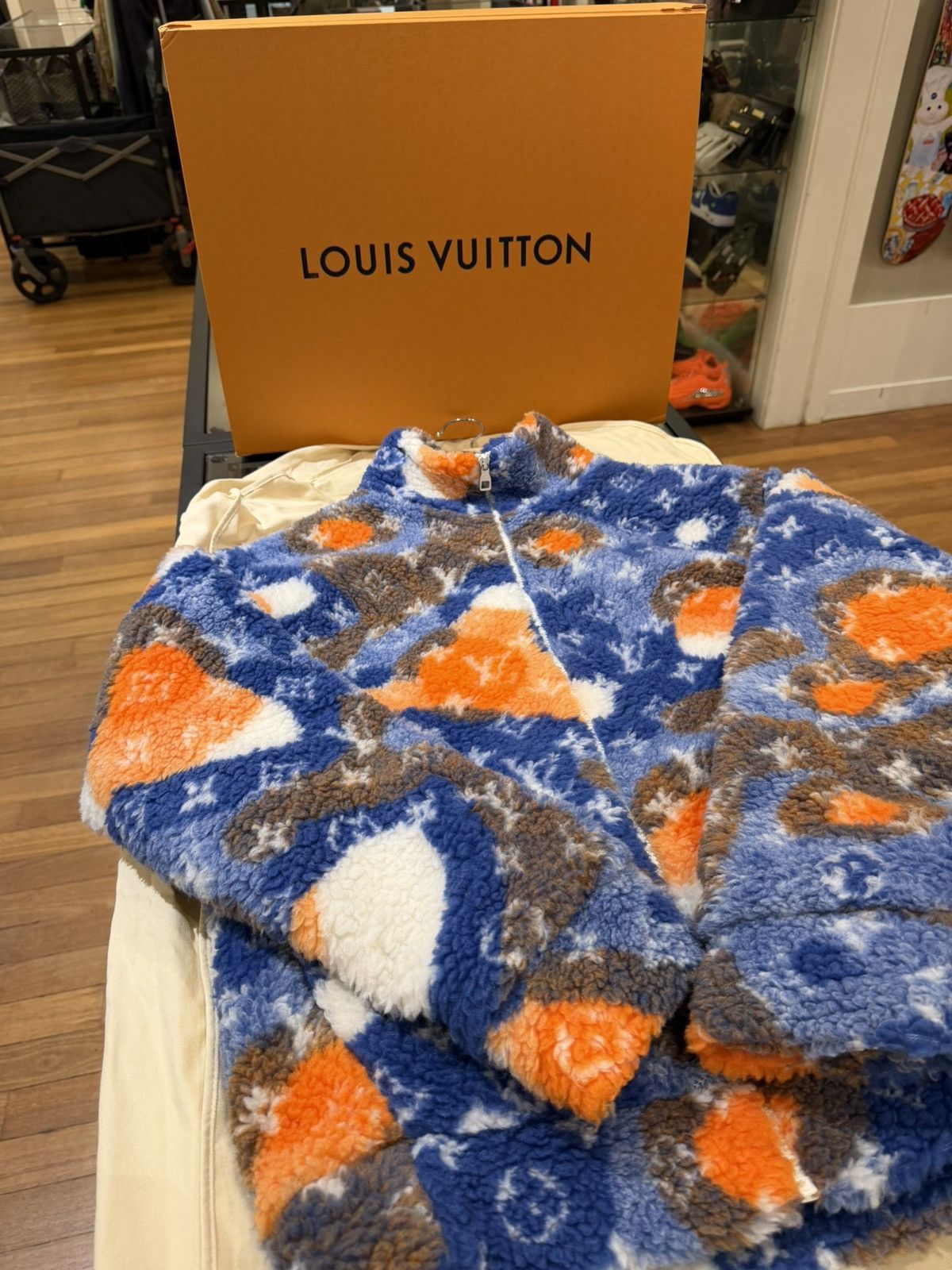 Louis Vuitton Louis Vuitton Jacquard Camo Fleece Jacket -Blue/Orange/White Size US XL / EU 56 / 4 - 1 Thumbnail