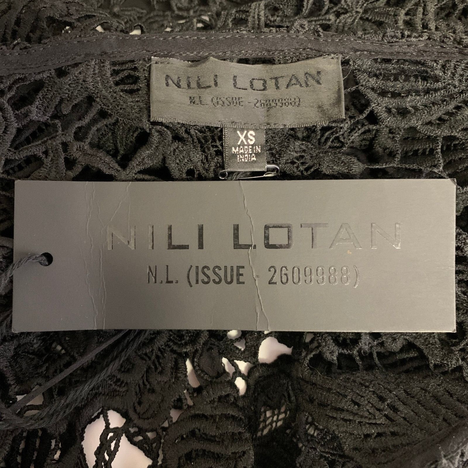 Nili Lotan NILI LOTAN Size XS Black Lace Floral Dress Top Size XS / US 0-2 / IT 36-38 - 5 Thumbnail