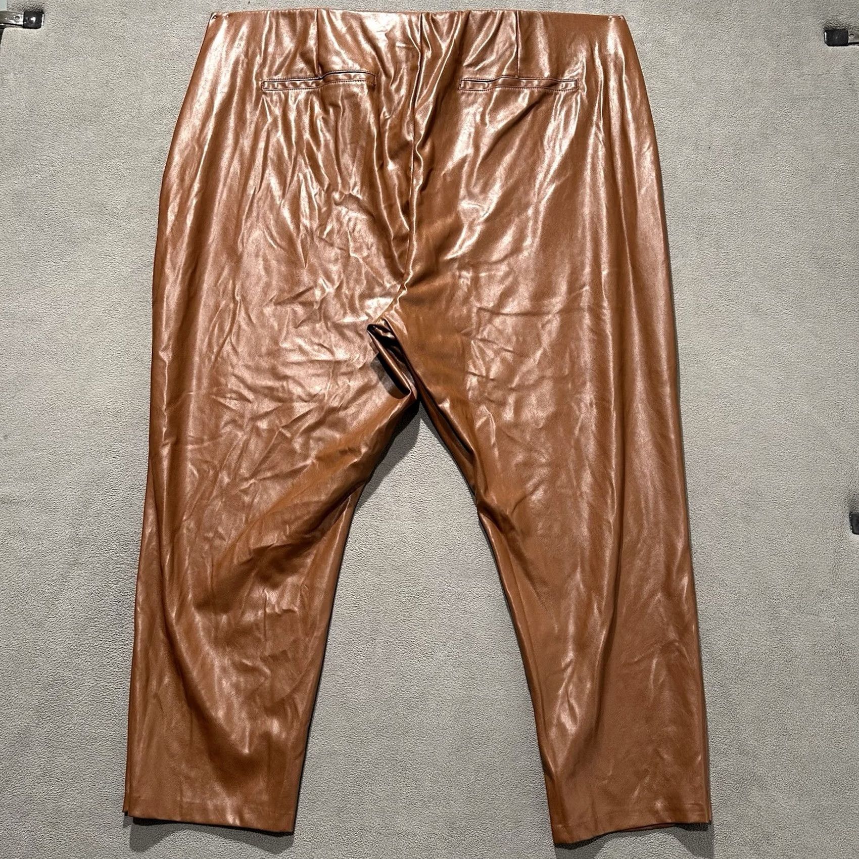 Old Navy Old Navy Pants Womens 28 Cognac Brown Faux Leather Skinny High-Waisted EUC N/A Size 28" / US 6 / IT 42 - 2 Thumbnail