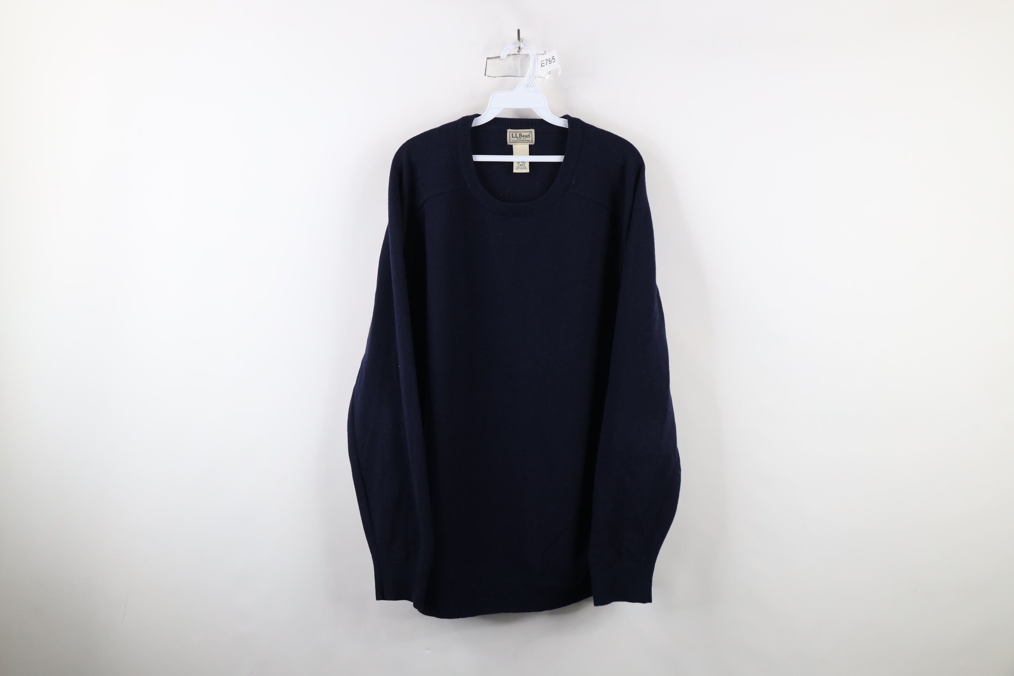 L.L. Bean × Vintage Vintage 90s LL Bean Lambswool Knit Crewneck Sweater Blue Size US XXL / EU 58 / 5 - 1 Thumbnail