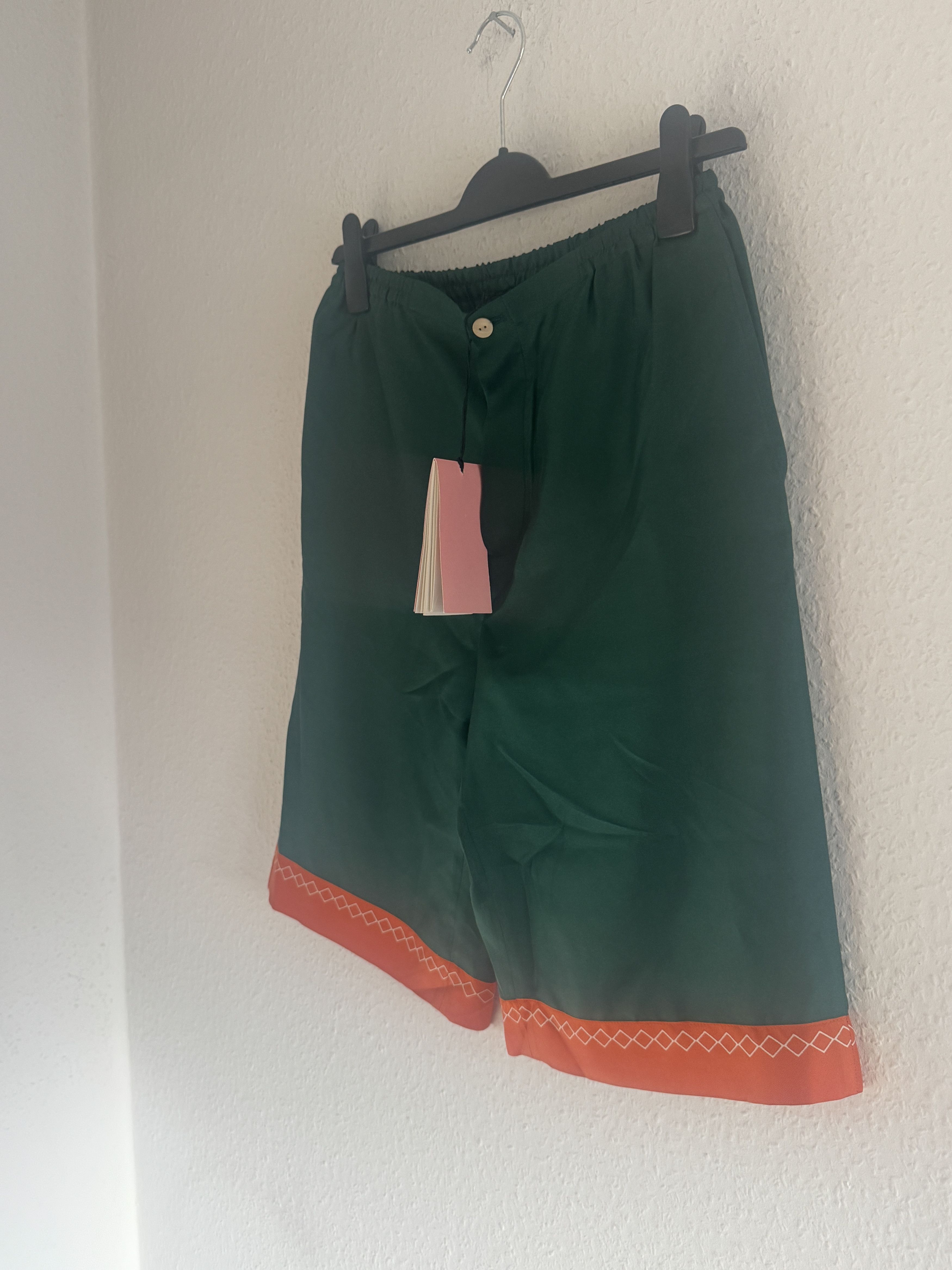 Gucci Green Silk Logo Shorts Size US 30 / EU 46 - 5 Thumbnail
