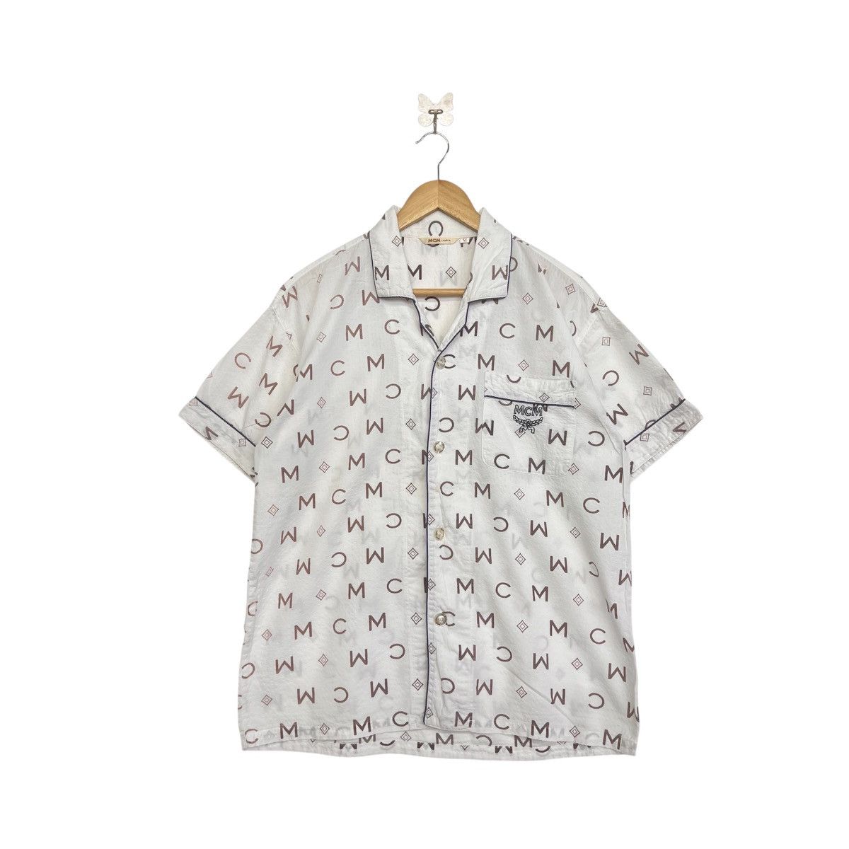 MCM MCM LEGERE Monogram Fullprint Open Collar Button Shirt Size US M / EU 48-50 / 2 - 1 Thumbnail