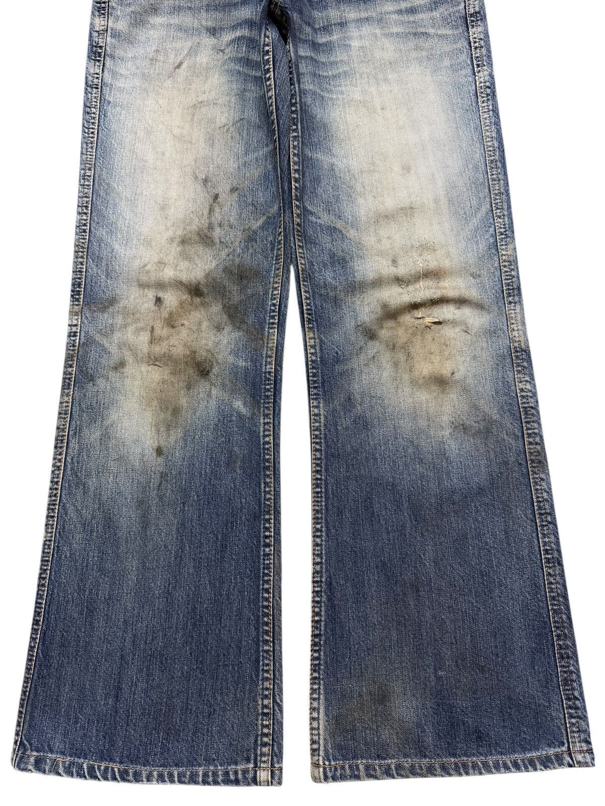 Hysteric Glamour Vintage 90s Japanese Brand Mud Dirty Wash Wide Leg Bootcut Size US 32 / EU 48 - 7 Thumbnail