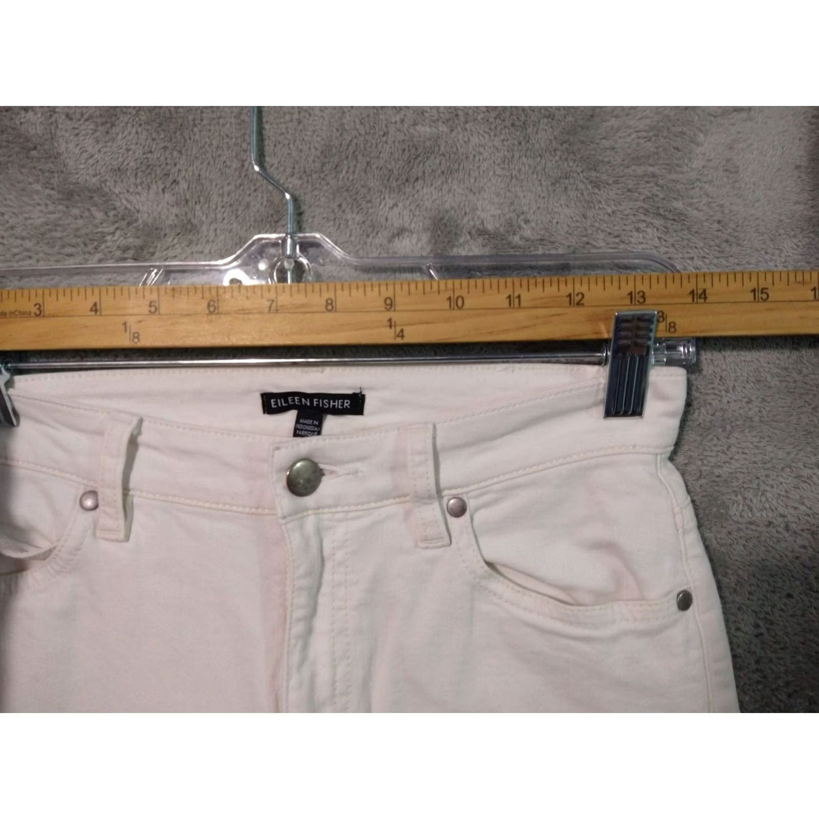 Eileen Fisher Eileen Fisher Jeans Womens Petite Ivory Denim Slim Organic Cotton Stretch Slim Fit 5-Pocket Ankle Jeans Womens Petite XS-2 Ivory White Denim Stretch Size 26" / US 2 / IT 38 - 3 Thumbnail