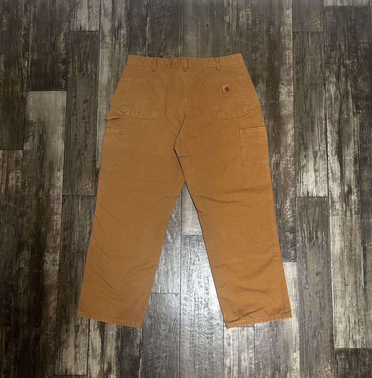 Carhartt × Vintage Vintage 90s Carhartt Brown Baggy Original Pants Size US 38 / EU 54 - 2 Thumbnail