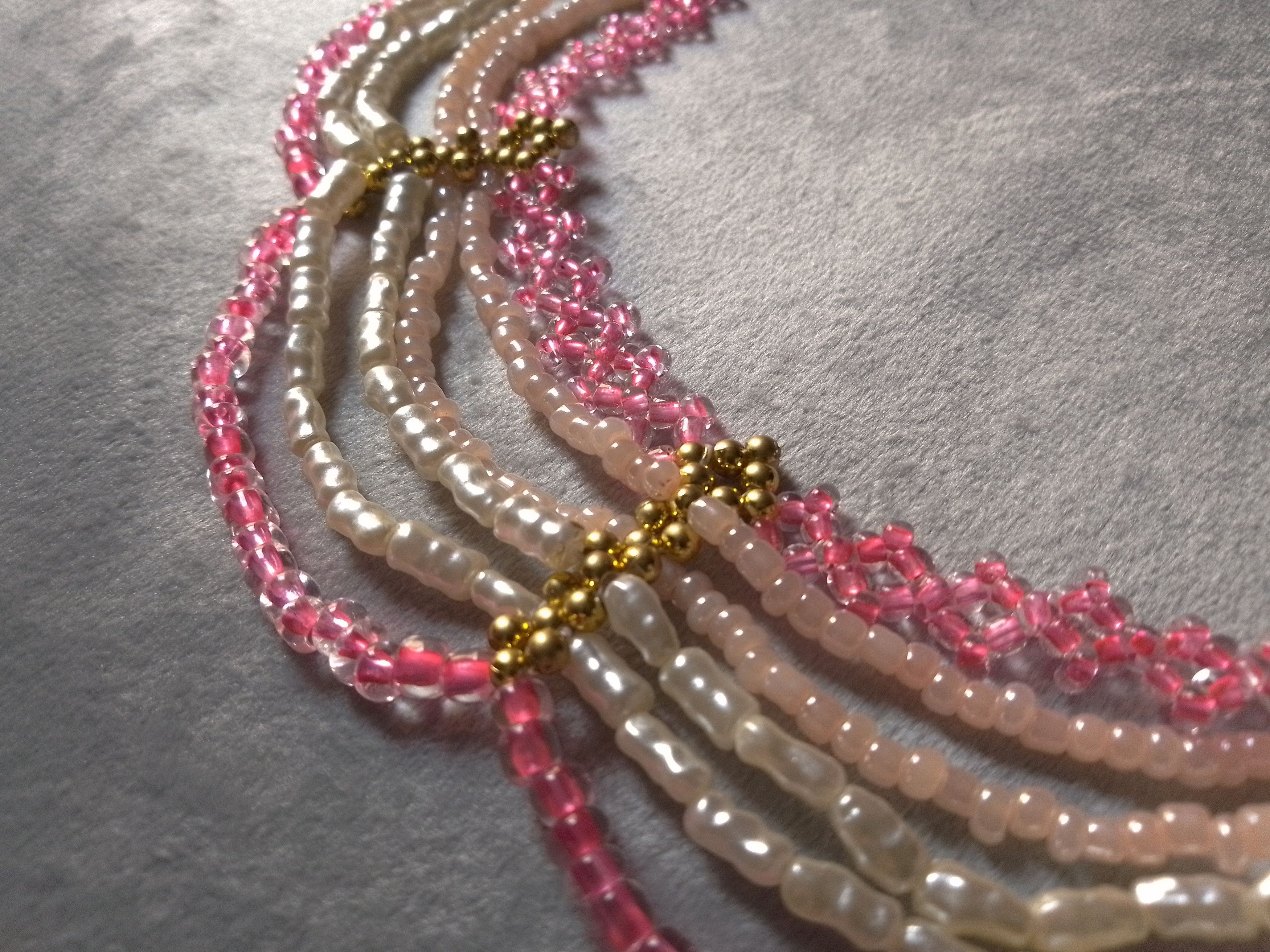 Handmade Necklace/Collar Pink Elegant Fresh Water Pearls Size ONE SIZE - 9 Thumbnail