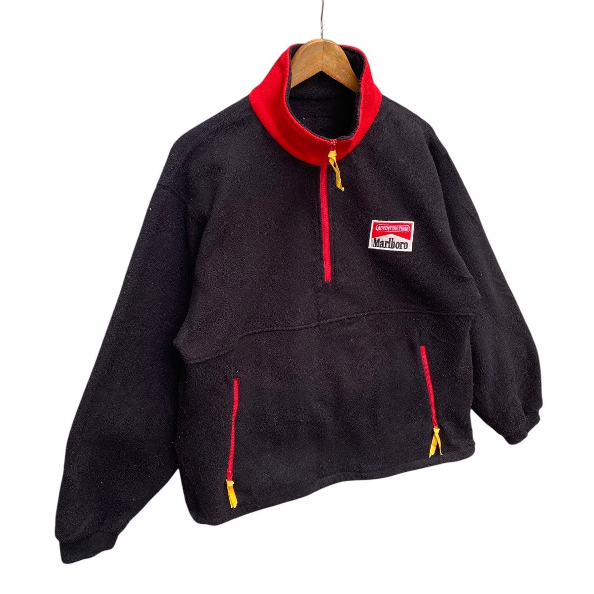 Marlboro × Vintage 💥90s MARLBORO FLEECE HALFZIP ANORAK SWEATER Size US L / EU 52-54 / 3 - 3 Thumbnail