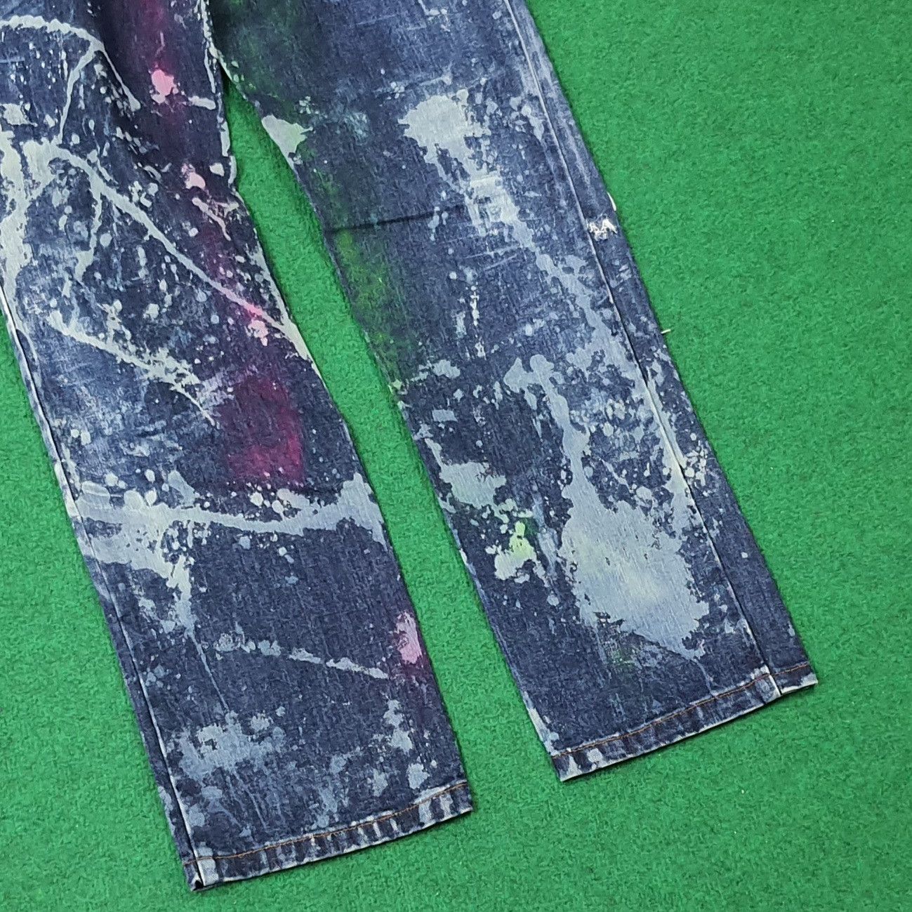 Vintage Vintage D/EX Denim Exchange Distressed Paint Jeans C272N2 Size US 33 - 6 Thumbnail