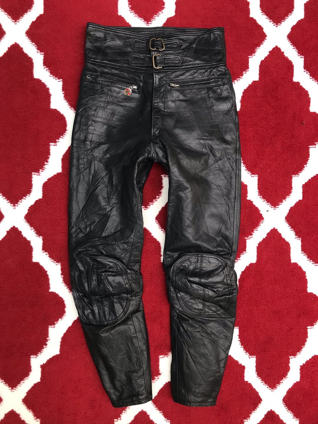 Japanese Brand 1980s Excellence Komine Biker Leather Pants Motorcycle Size US 27 - 1 Thumbnail