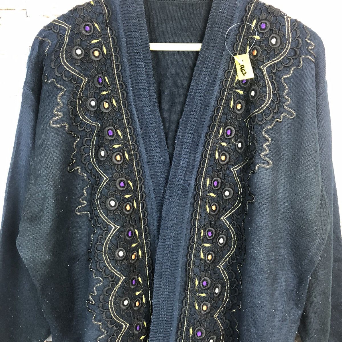 Vintage Japan vintage art Dark Blue Cardigan knitwear #A462 Size XL / US 12-14 / IT 48-50 - 5 Thumbnail