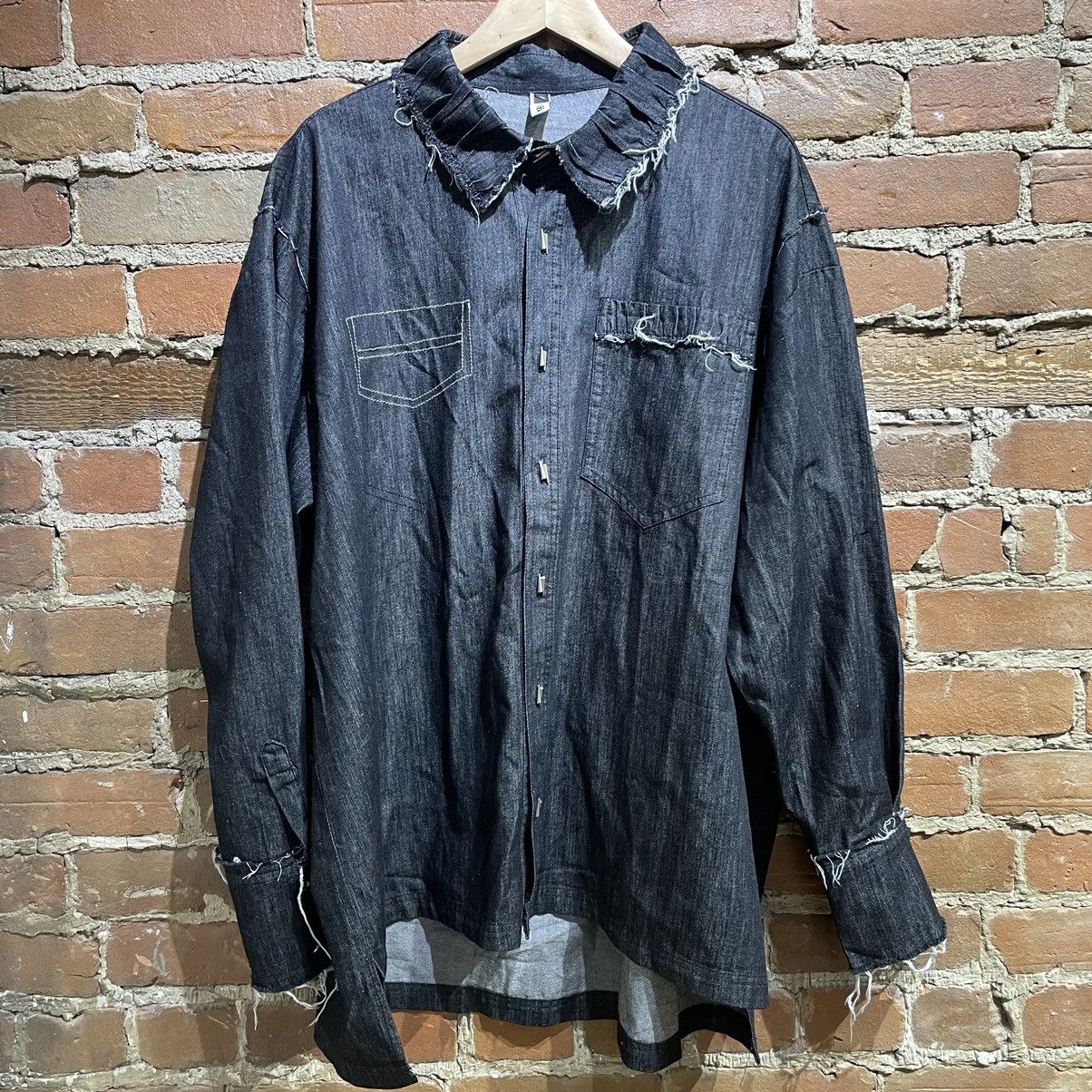 Distressed Denim Overshirt