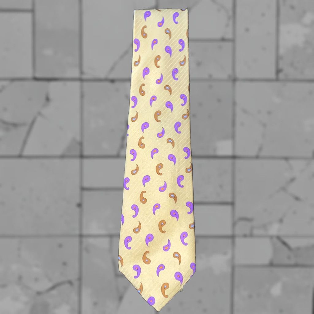 Robert Talbott RObert Talbott Tie Geometric Yellow Silk 60 Inches Men Necktie Mens 60" Yellow Silk Geometric Pattern Size ONE SIZE - 1 Thumbnail
