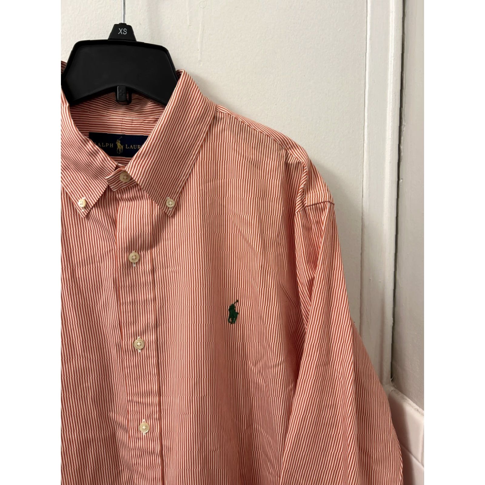 Polo Ralph Lauren Ralph Lauren Shirt Mens Large Red Pink Striped Button Down Green Pony L/S Shirt Size US L / EU 52-54 / 3 - 4 Thumbnail