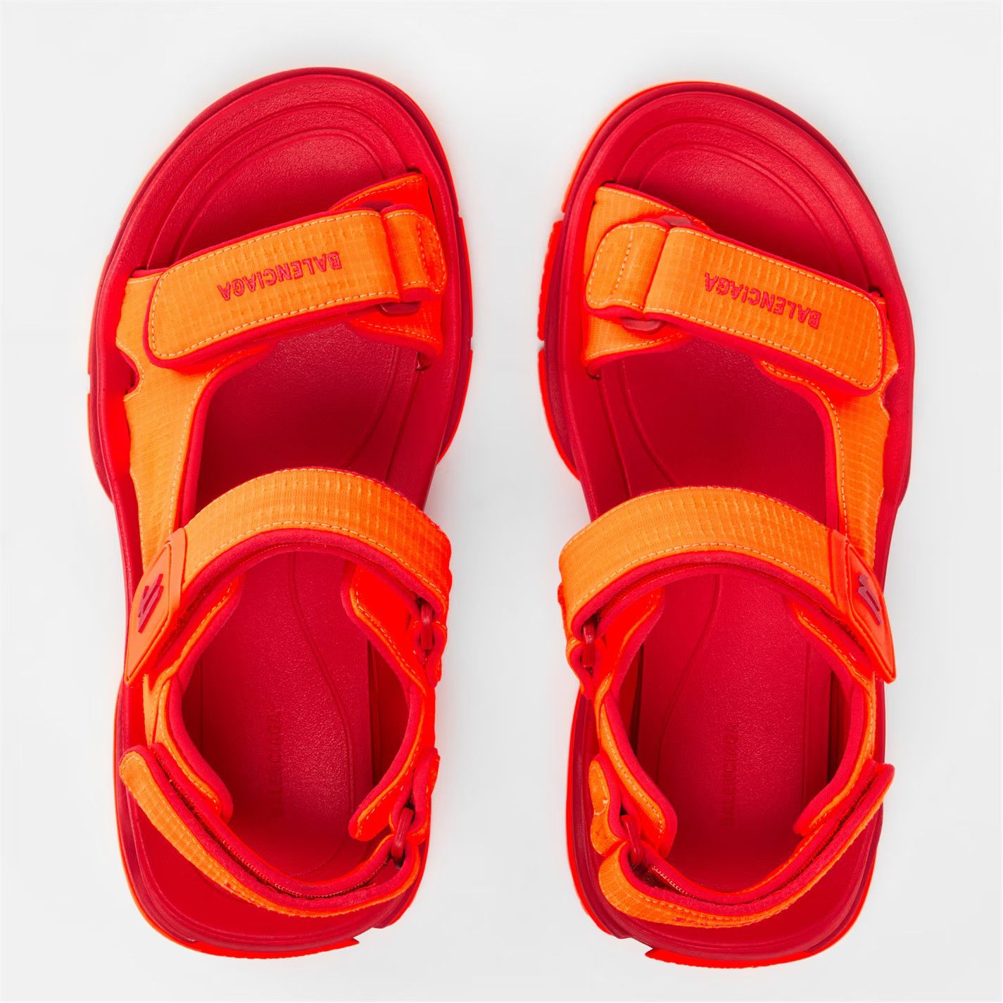 Balenciaga o1g2r1mq0226 Flat Sandals In Orange/Red Size US 7 / EU 40 - 3 Thumbnail