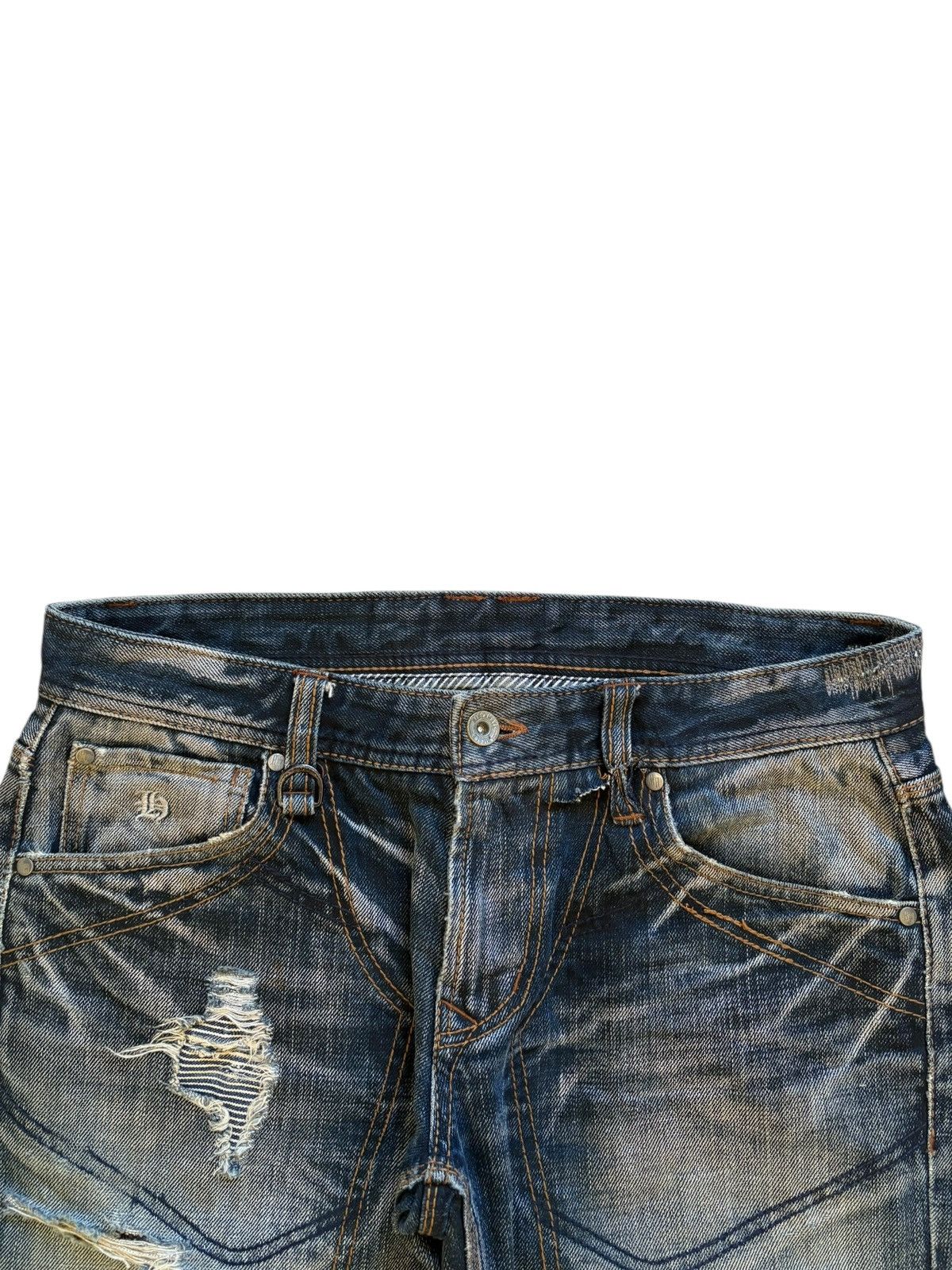 Japanese Brand Vintage Japanese Brand Mud Wash Distressed Bootcut Jeans Size US 33 - 4 Thumbnail