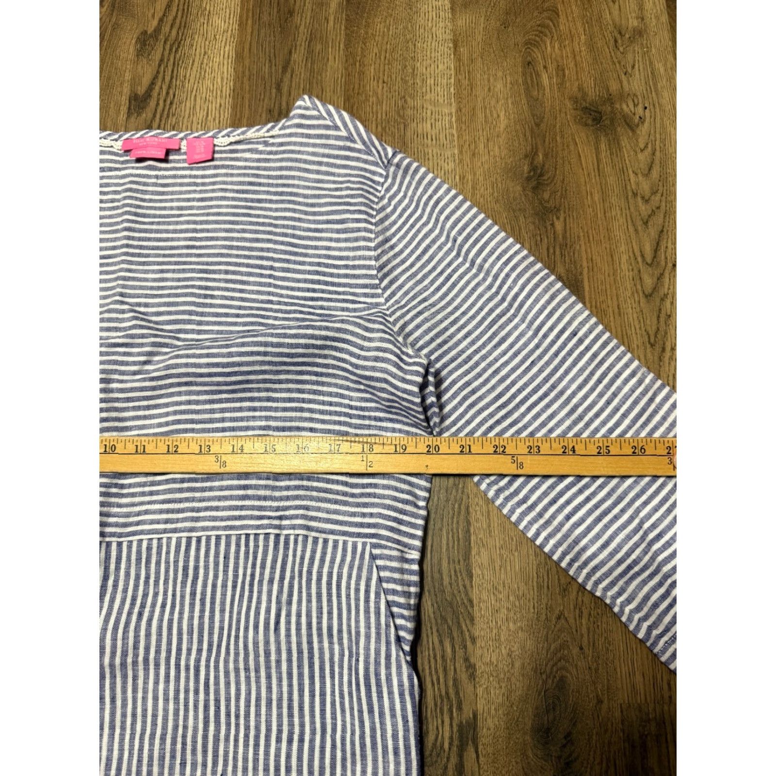 Isaac Mizrahi Isaac Mizrahi Dress Women's M Blue White Striped Long Sleeve Knee Length Casual Shift Size M / US 6-8 / IT 42-44 - 6 Thumbnail