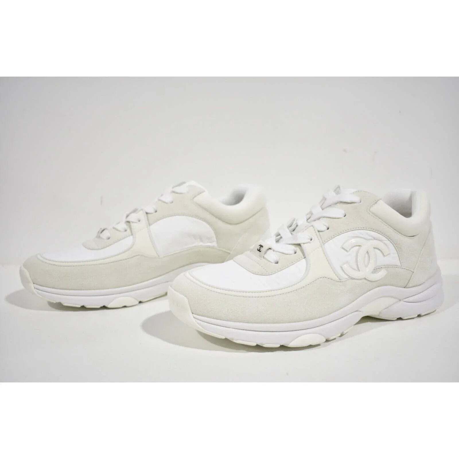 Chanel REV Classic Suede CC Lace Up Flat Runner Trainer Sneaker 37 Size US 7 / IT 37 - 9 Thumbnail